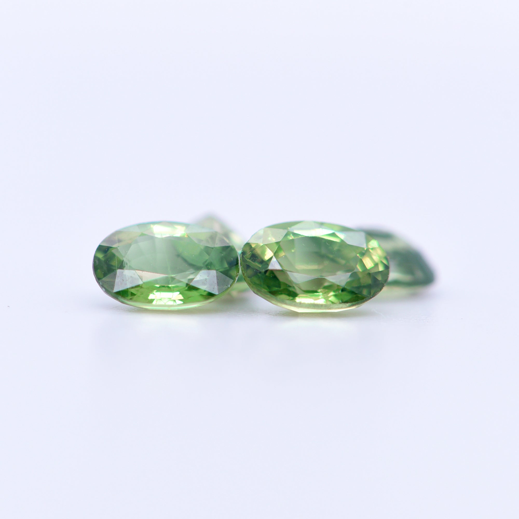 6x4 Oval Faceted Green Sapphires