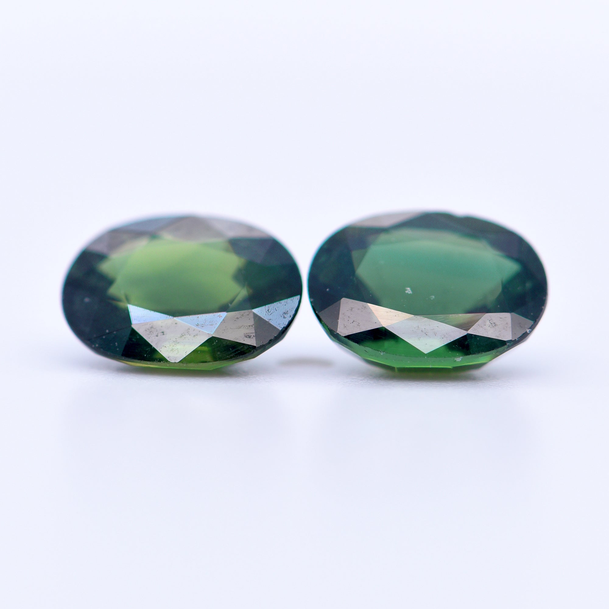 8x6 Oval Faceted Green Sapphires