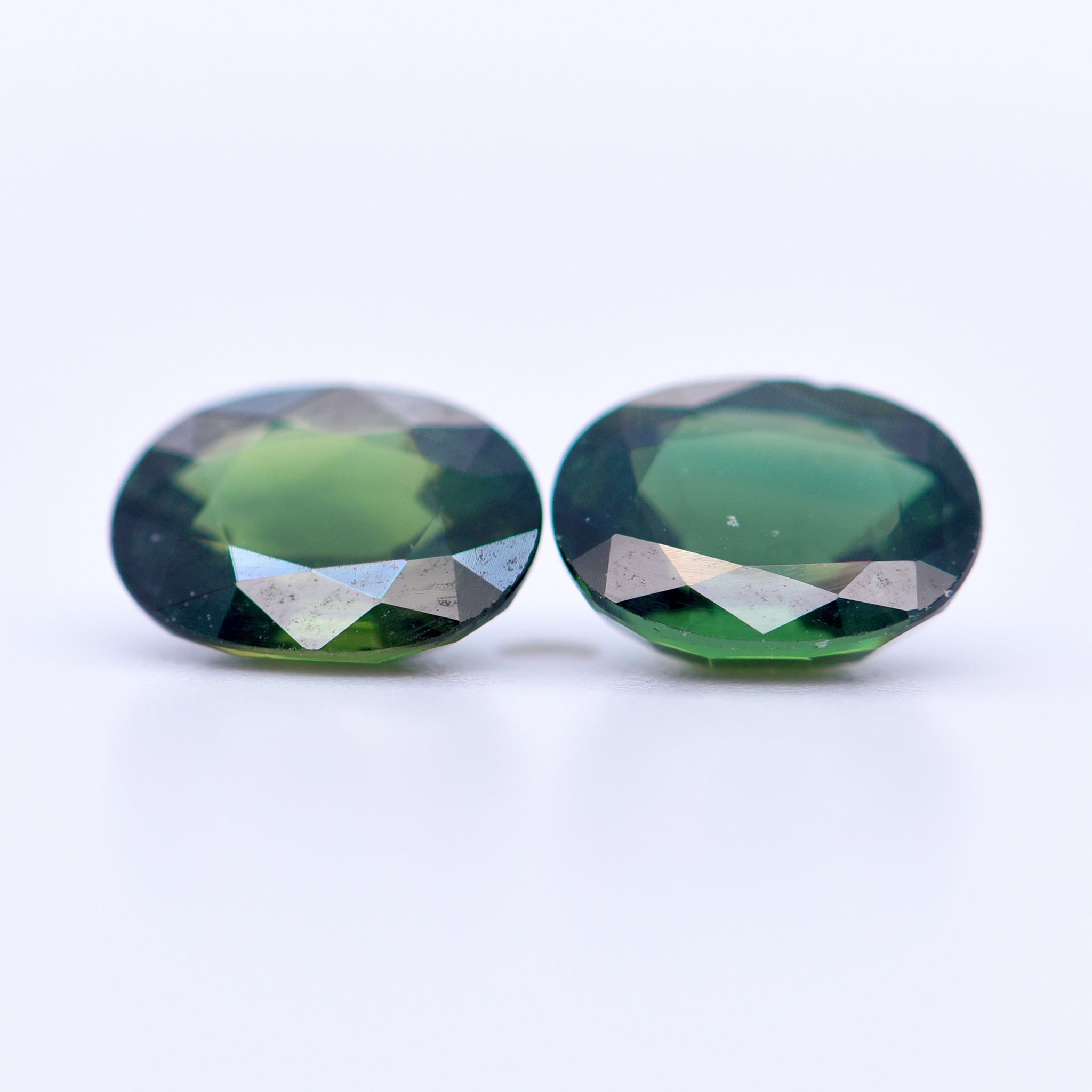 8x6 Oval Faceted Green Sapphires