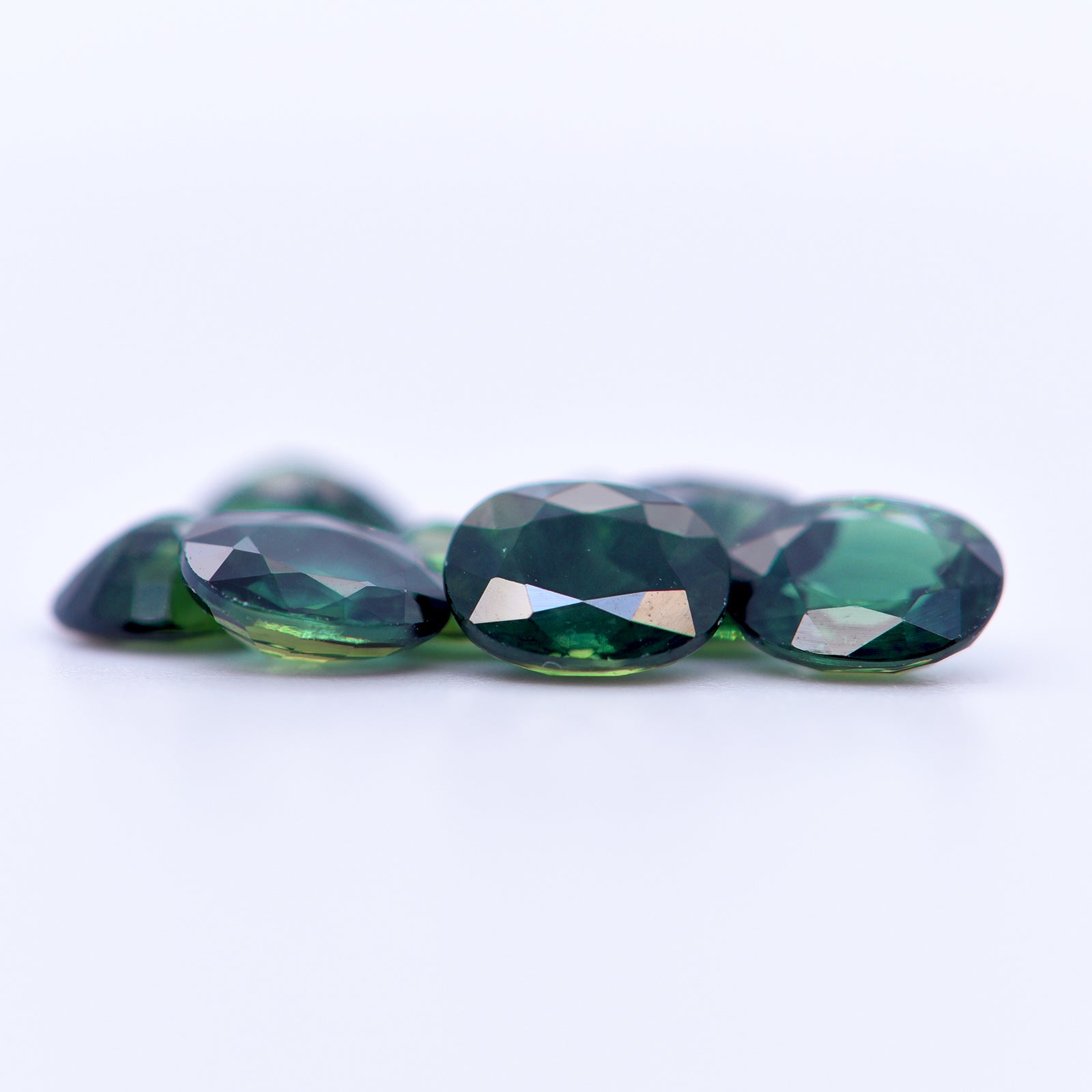 6x5 Oval Faceted Green Sapphires