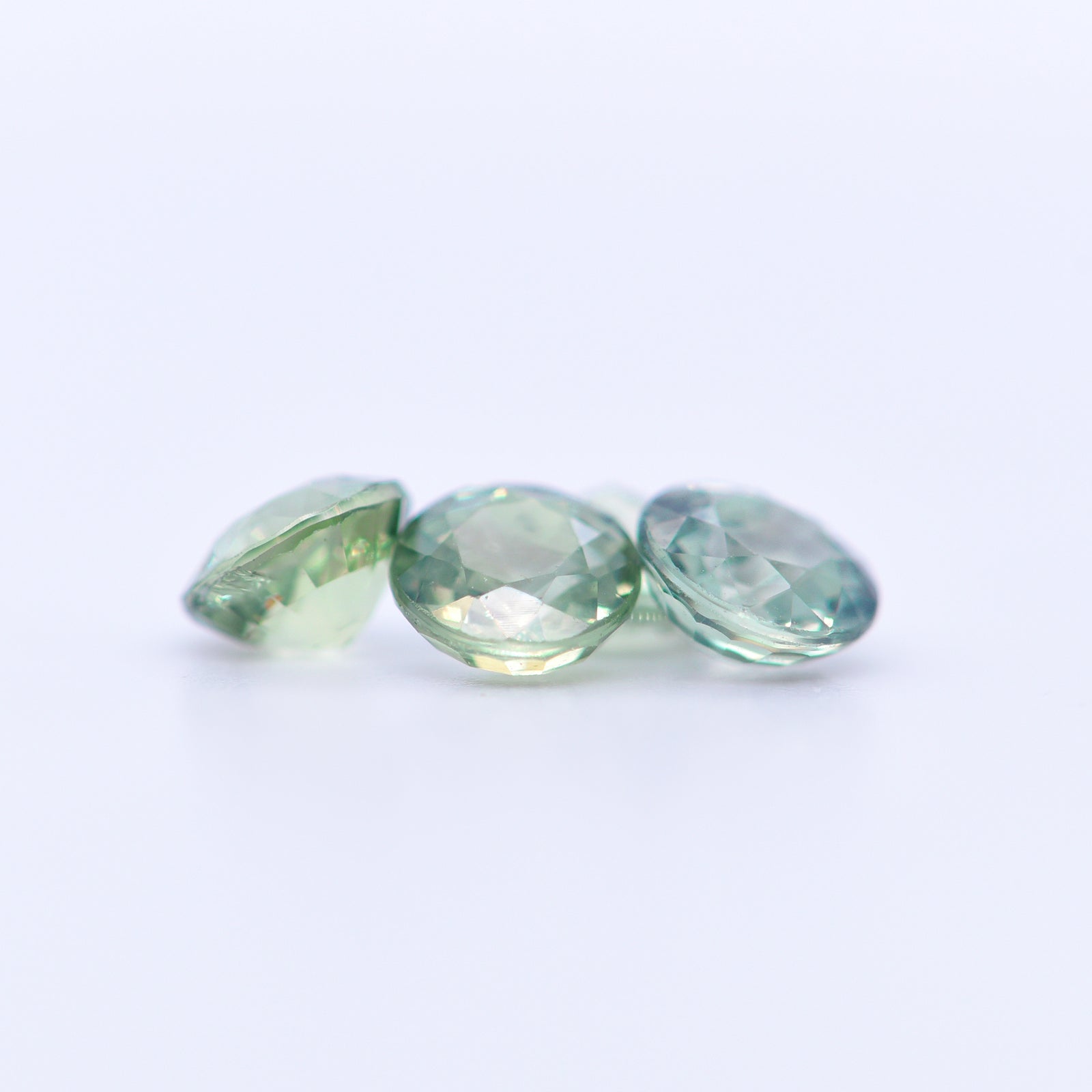 5mm Round Faceted Green Sapphires