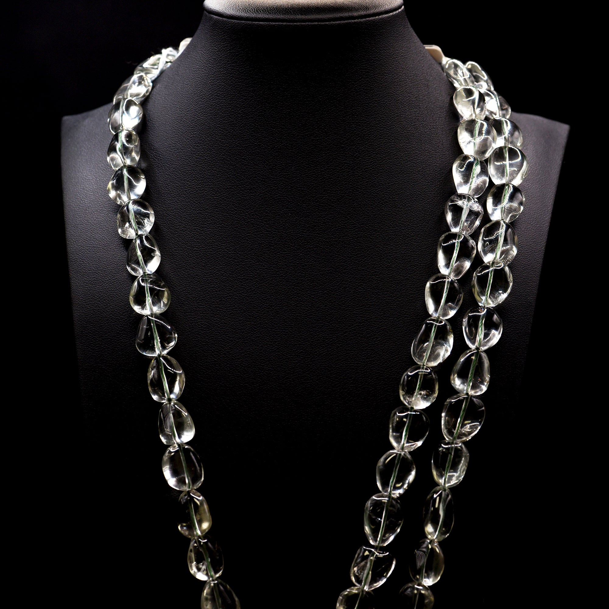 18x13 Polished Nugget Clear Prazolite Bead Strings
