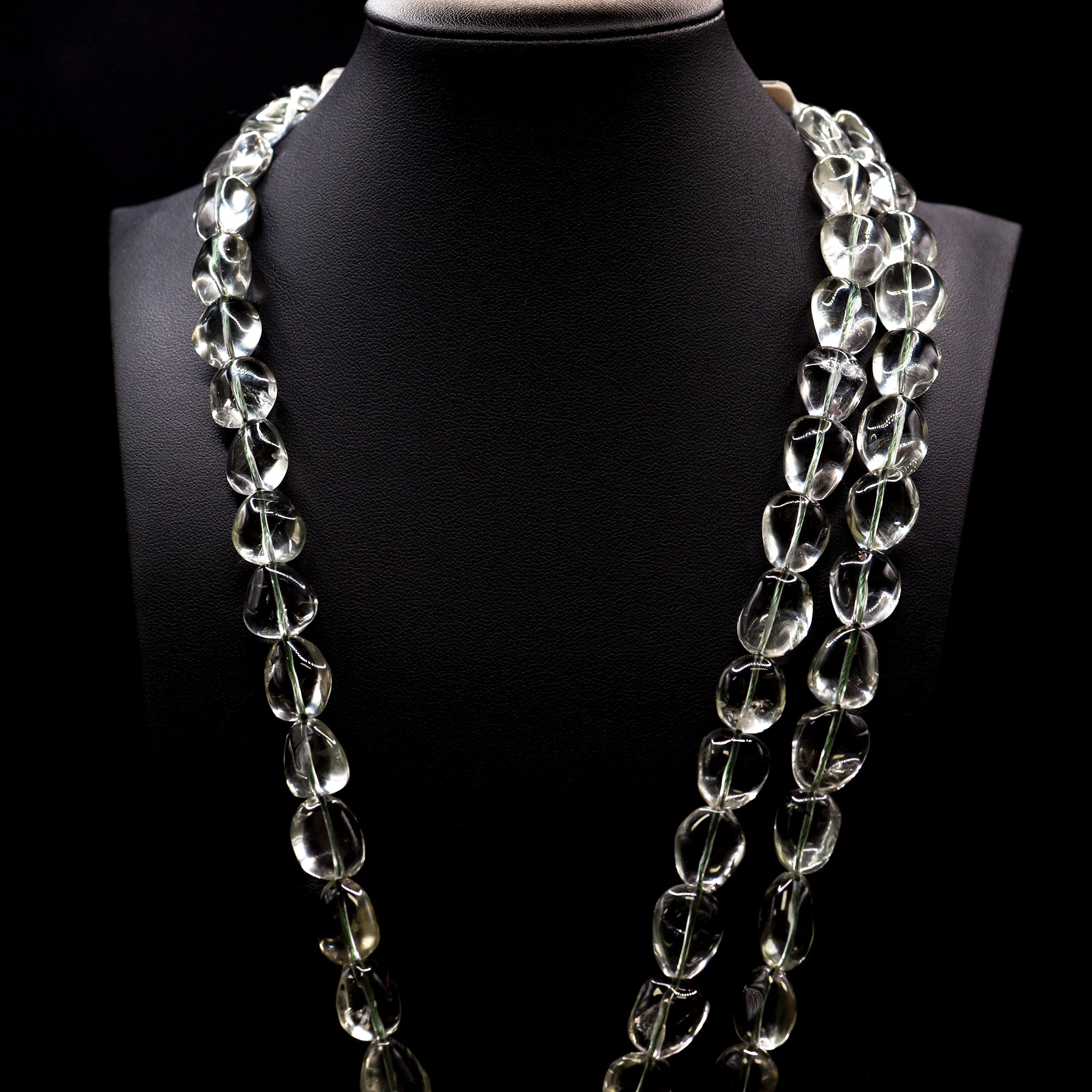 18x13 Polished Nugget Clear Prazolite Bead Strings