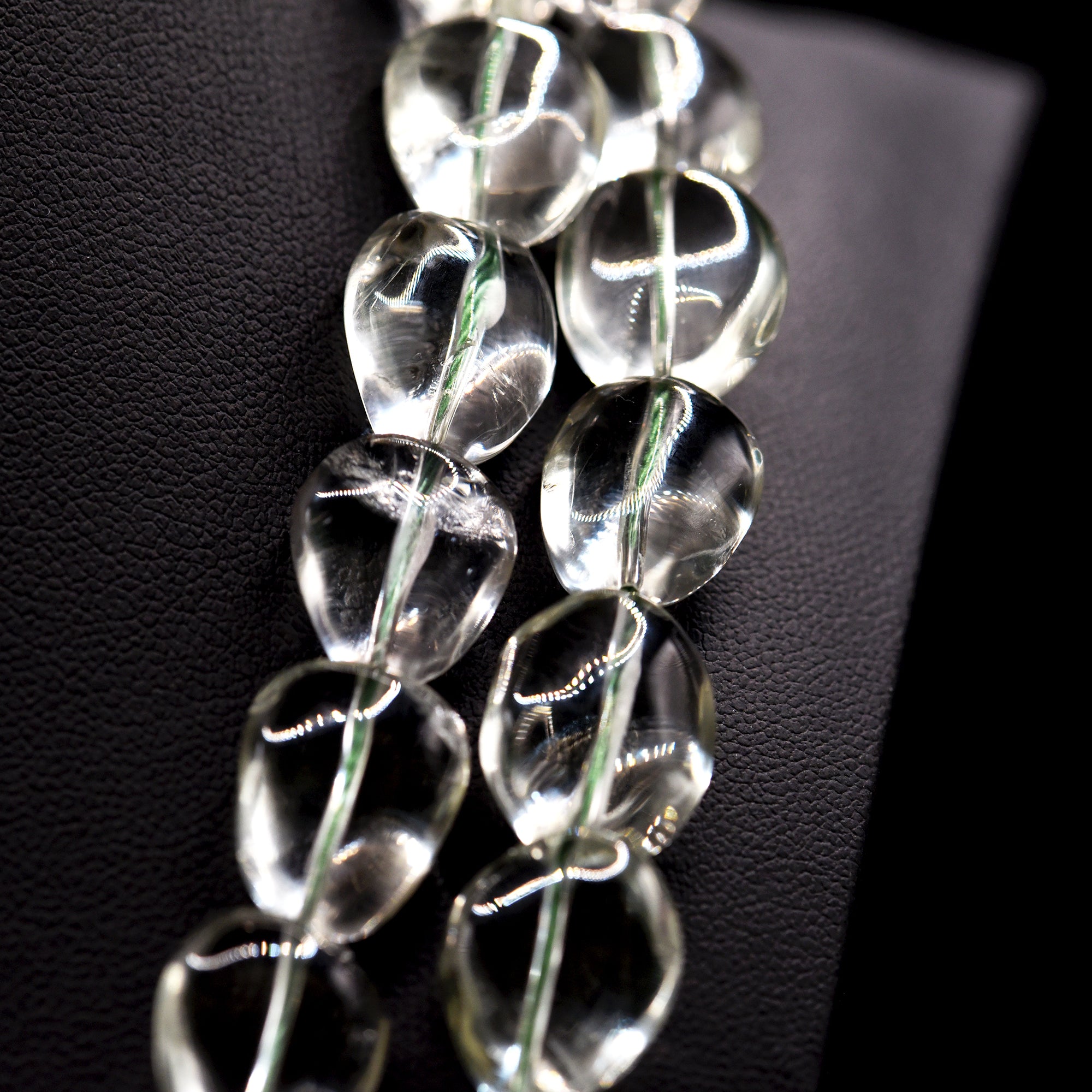18x13 Polished Nugget Clear Prazolite Bead Strings