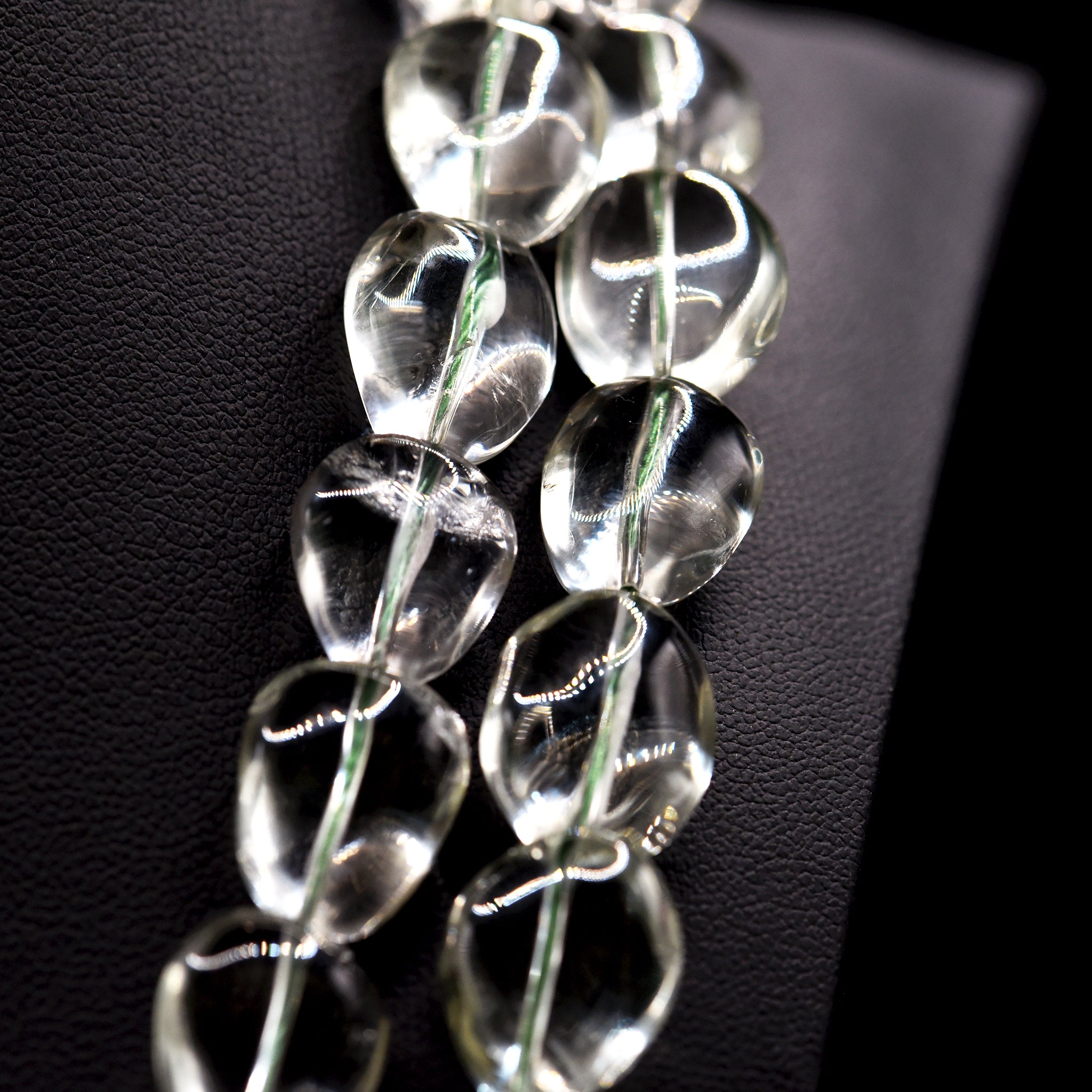 18x13 Polished Nugget Clear Prazolite Bead Strings