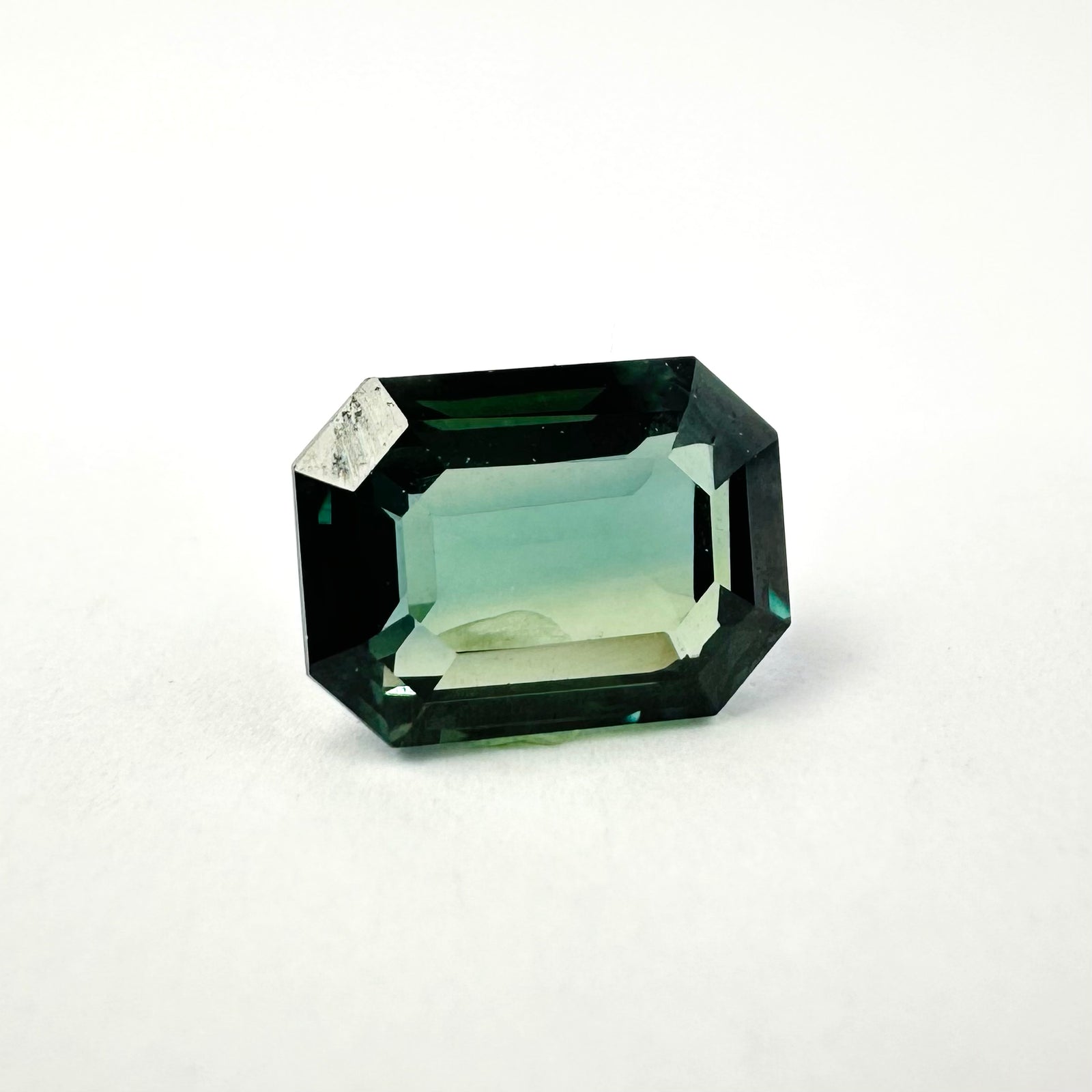 1.52cts 7.3x5.4mm Octagon Shaped Faceted Teal-Green Sapphire