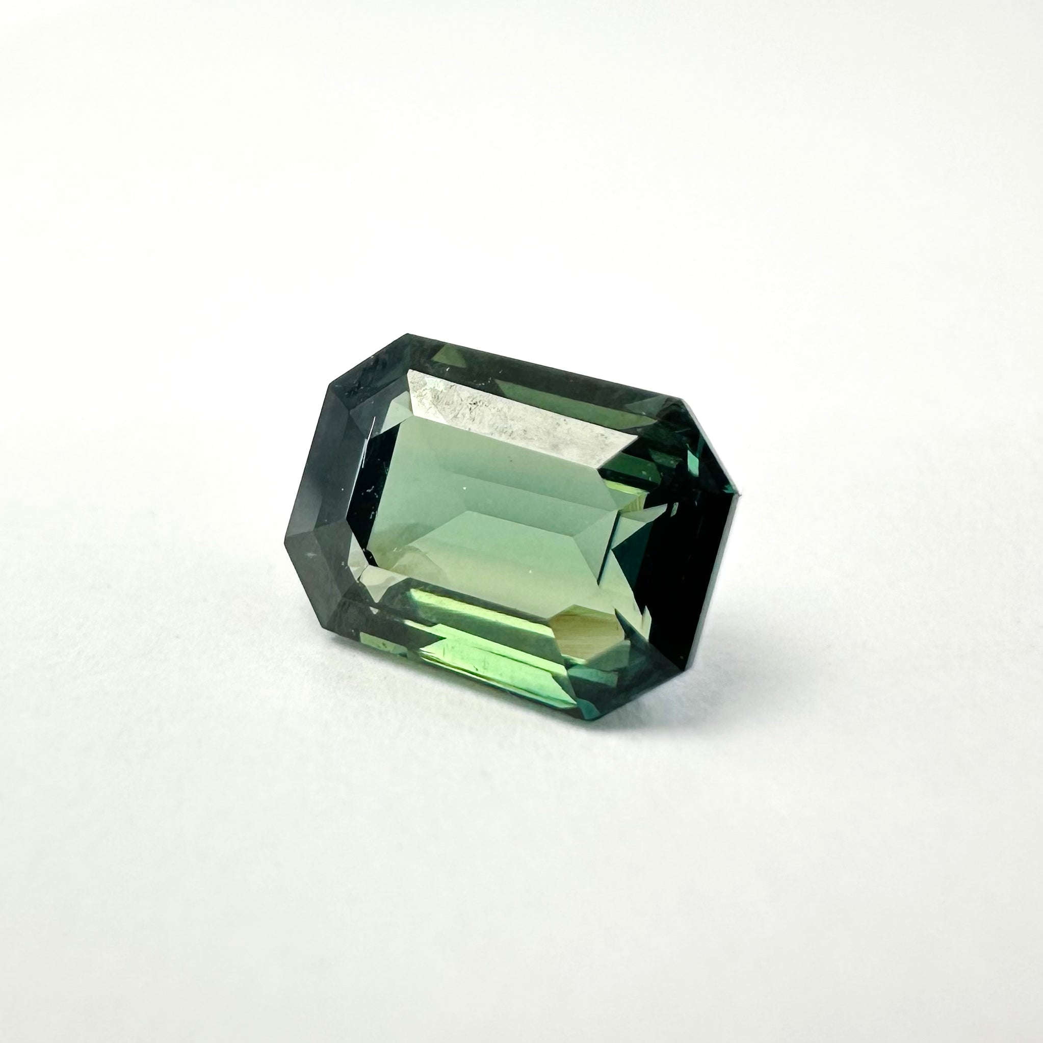 1.52cts 7.3x5.4mm Octagon Shaped Faceted Teal-Green Sapphire