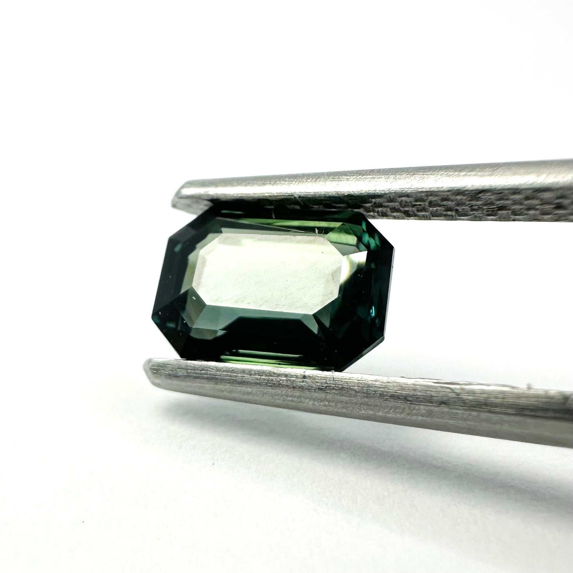 1.52cts 7.3x5.4mm Octagon Shaped Faceted Teal-Green Sapphire