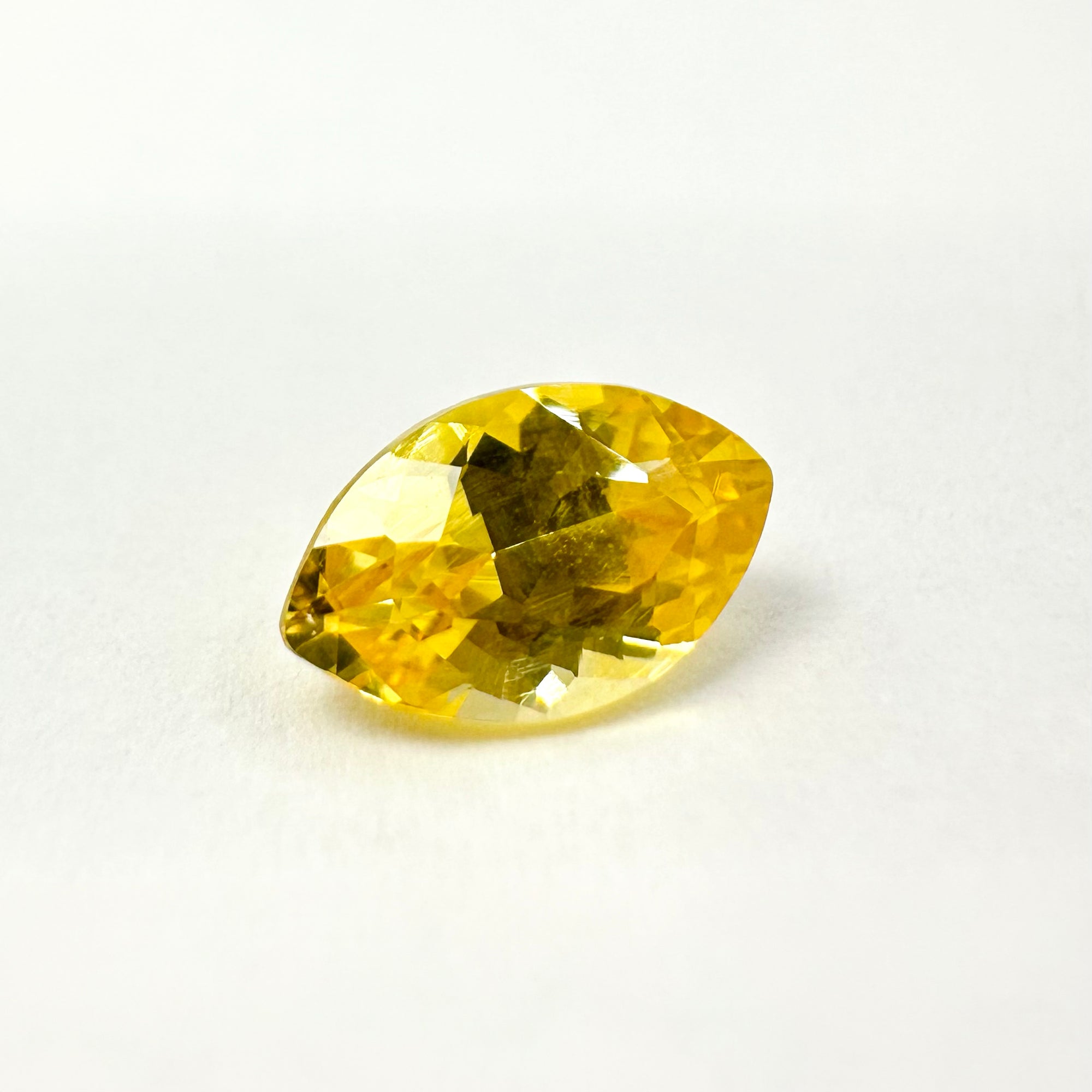 0.78cts 7.3x4.5mm Marquise Cut Faceted Yellow Sapphire