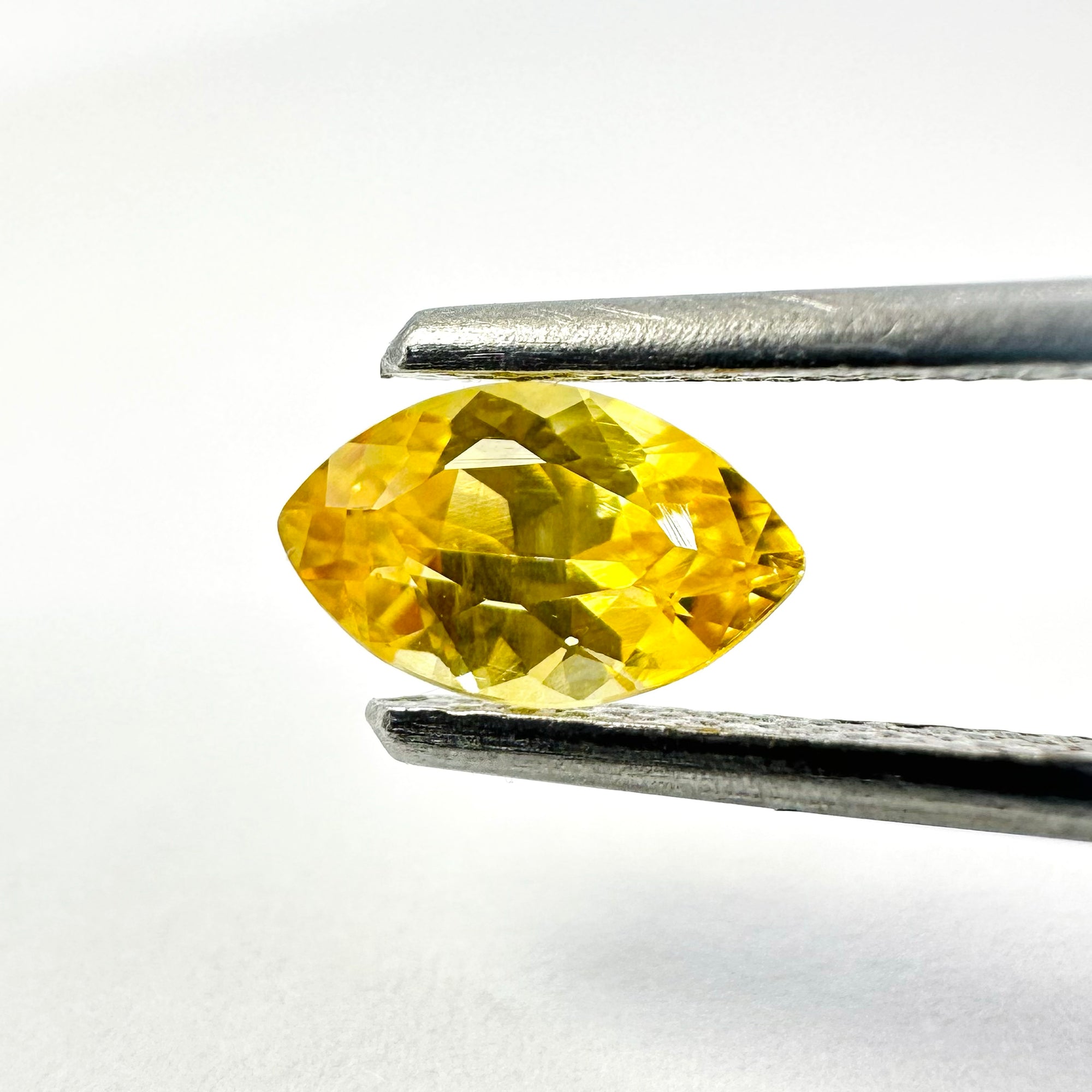 0.78cts 7.3x4.5mm Marquise Cut Faceted Yellow Sapphire