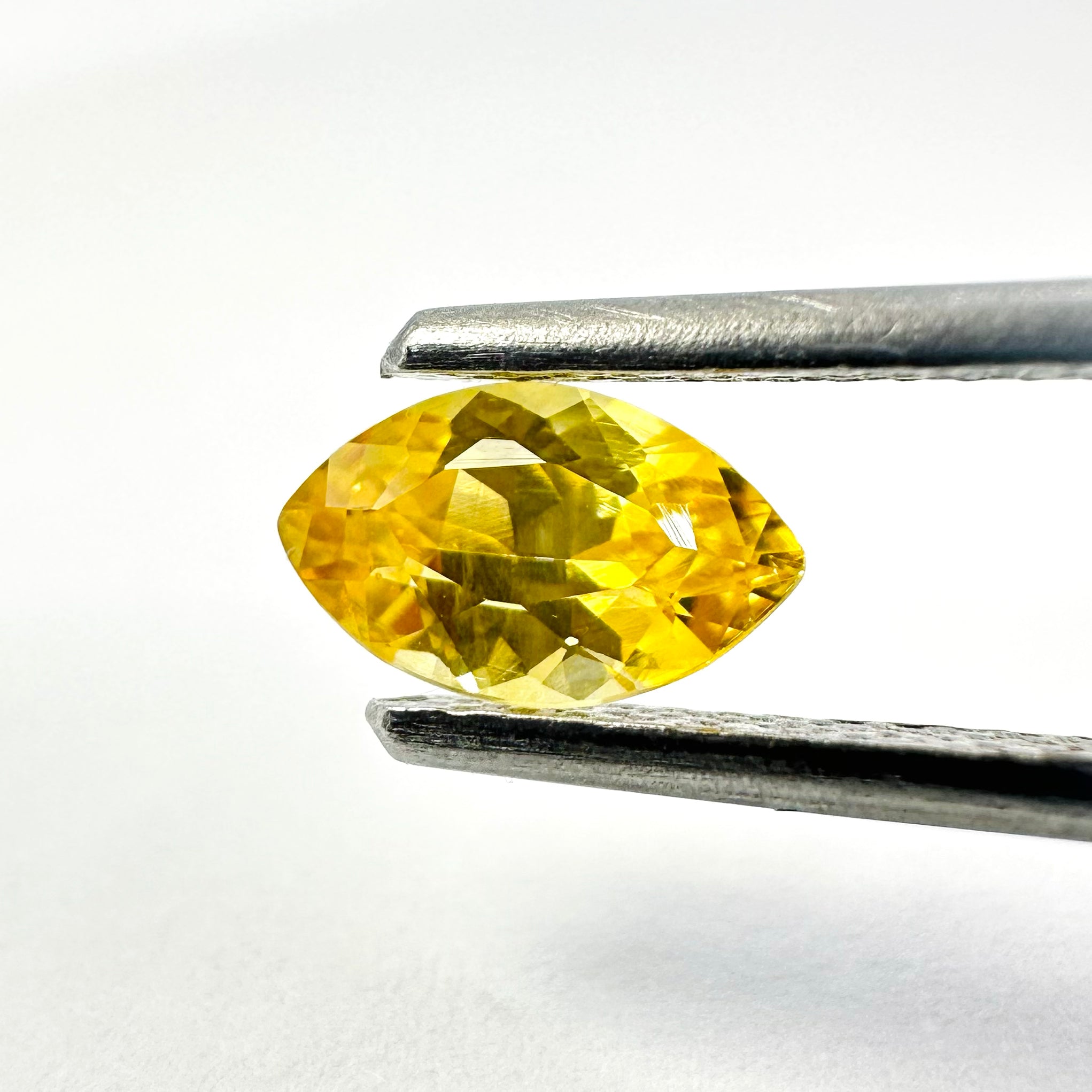 0.78cts 7.3x4.5mm Marquise Cut Faceted Yellow Sapphire