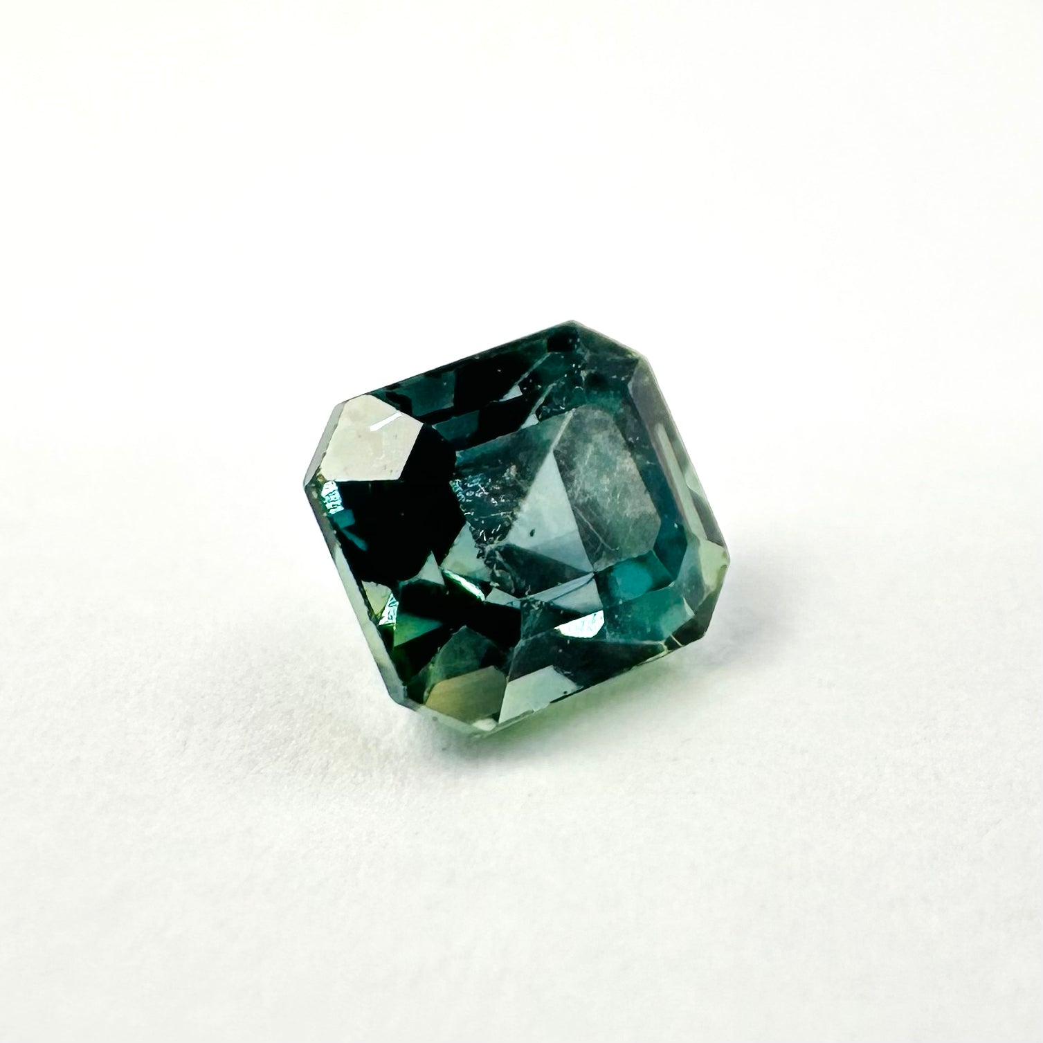 1.00cts 5x4.7mm Octagon Cut Faceted Teal-Blue Sapphire