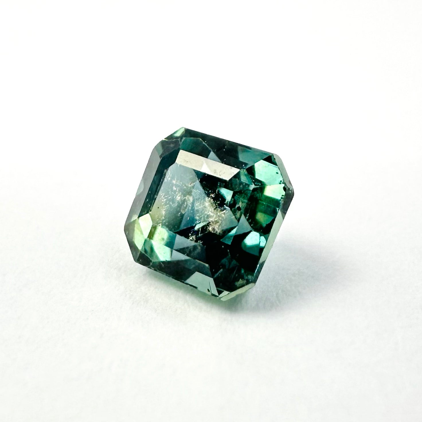 1.00cts 5x4.7mm Octagon Cut Faceted Teal-Blue Sapphire