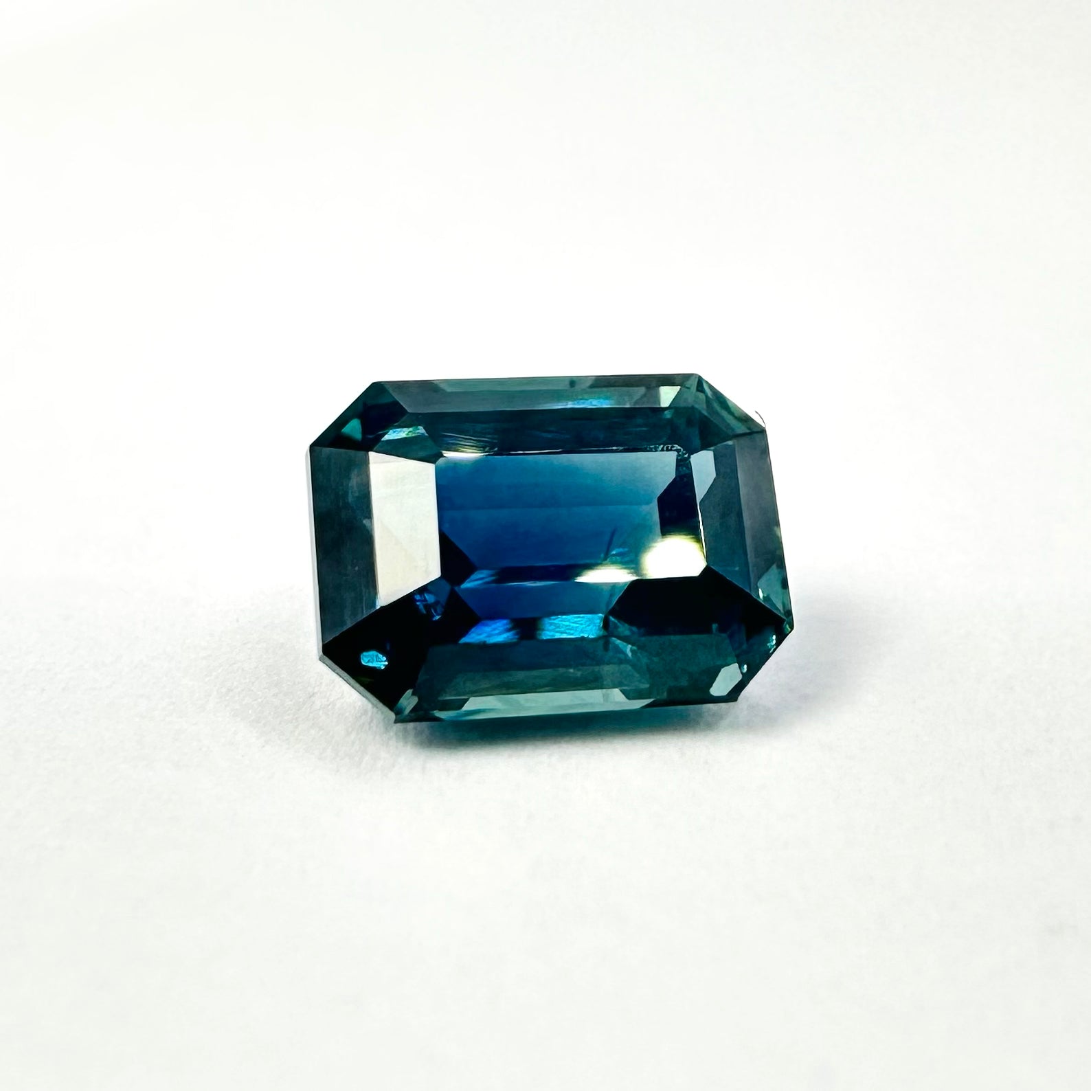 1.65cts 7x5.3mm Octagon Cut Faceted Blue-Teal Sapphire