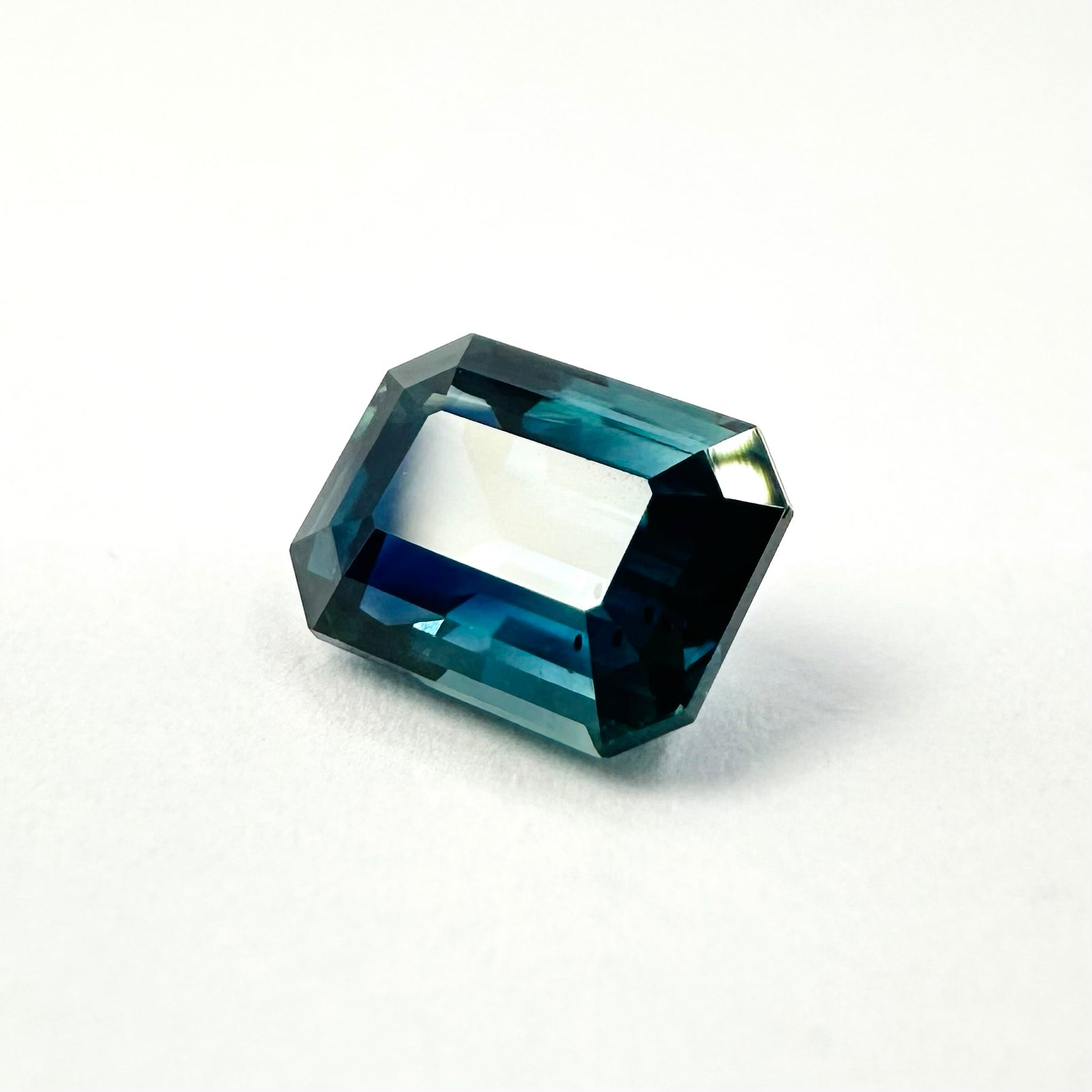 1.65cts 7x5.3mm Octagon Cut Faceted Blue-Teal Sapphire