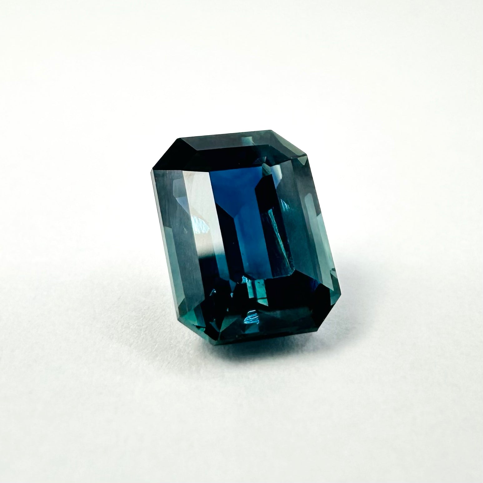 1.65cts 7x5.3mm Octagon Cut Faceted Blue-Teal Sapphire