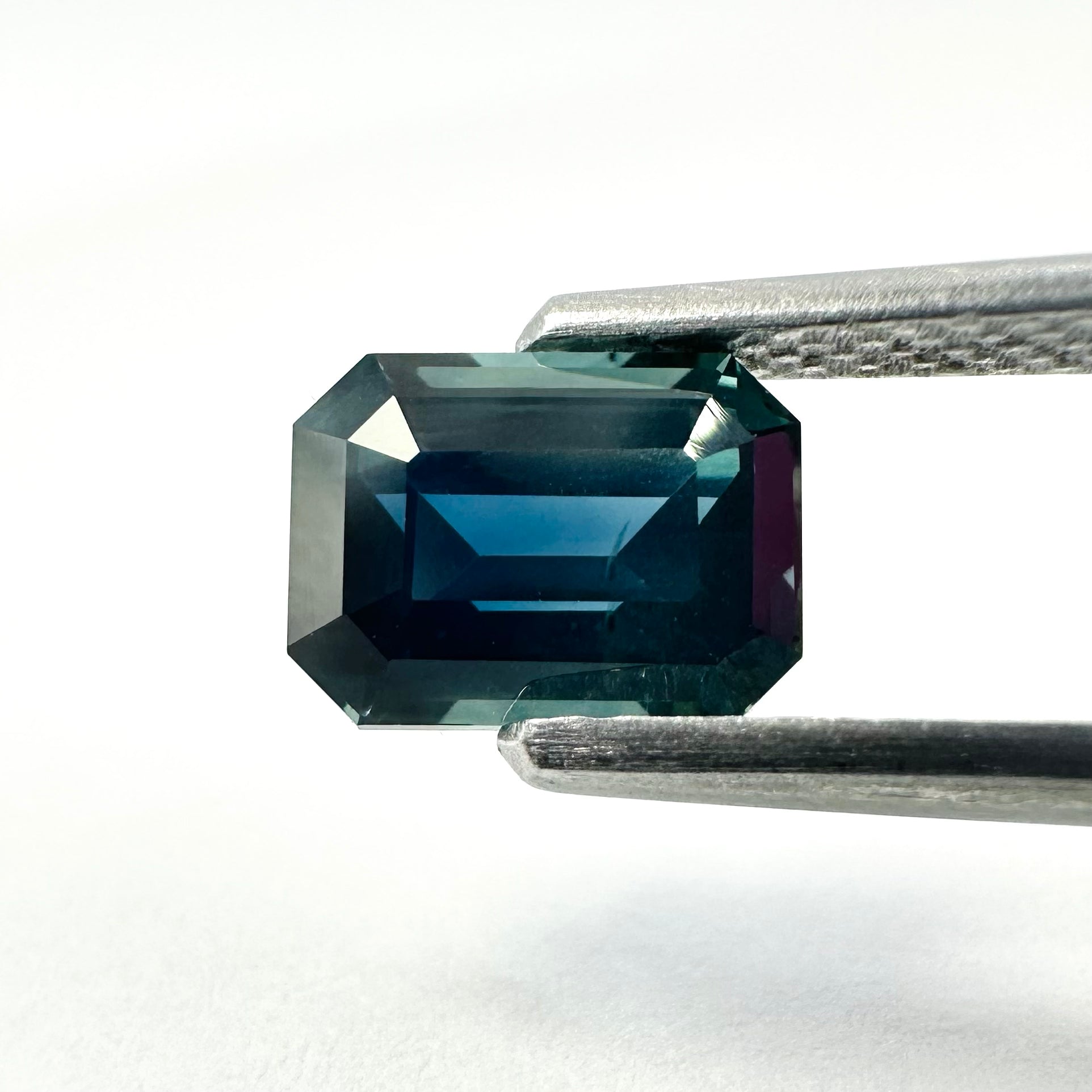 1.65cts 7x5.3mm Octagon Cut Faceted Blue-Teal Sapphire