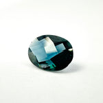 0.94cts 7.7x6mm Oval Checkerboard Cut Teal-Blue Sapphire