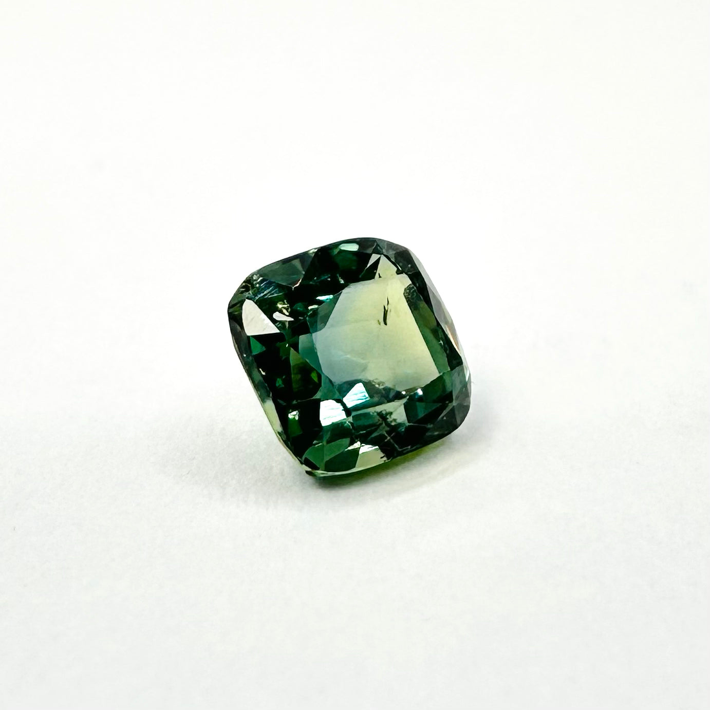 1.02cts 5.3x5.1mm Cushion Cut Faceted Teal Sapphire