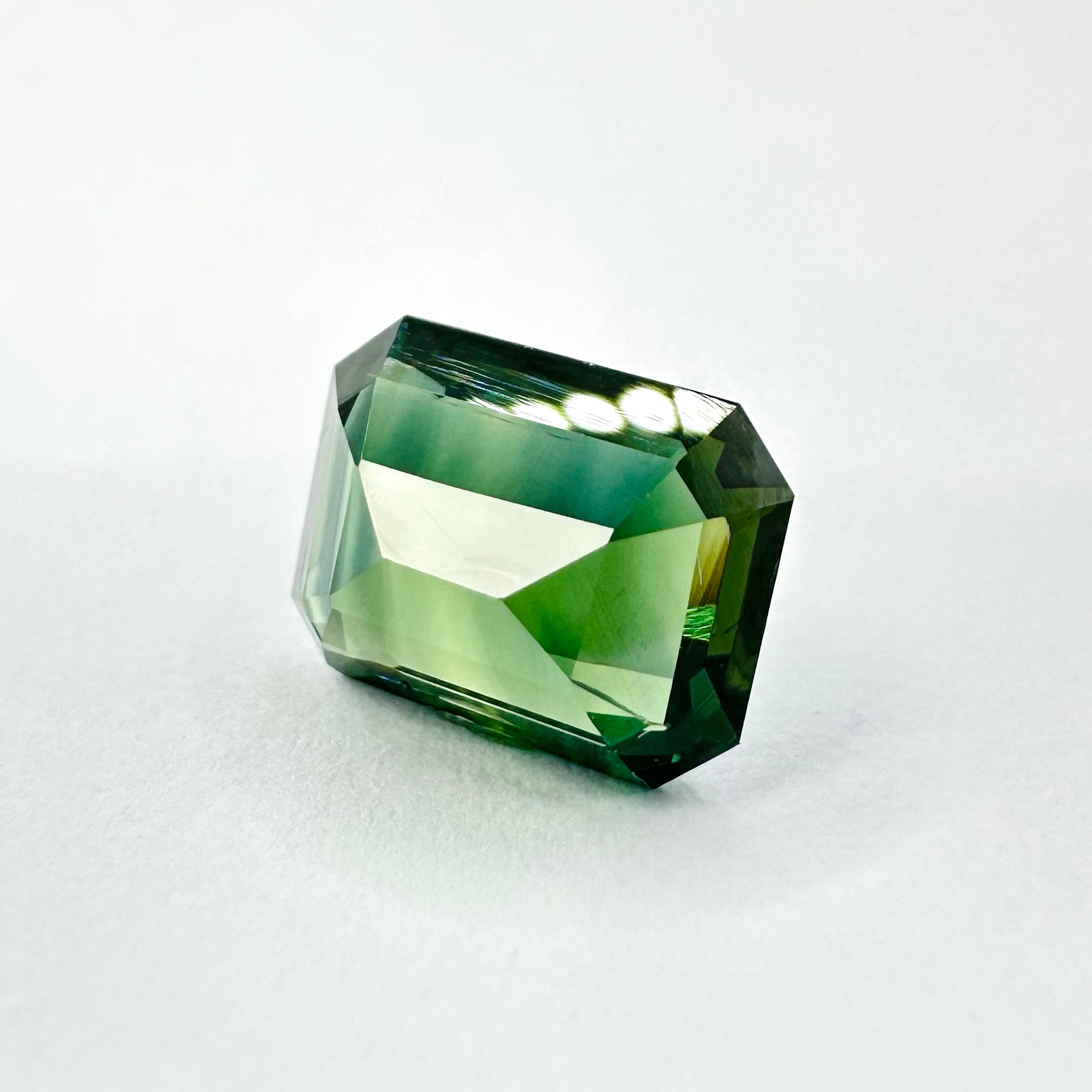 2.08cts 8x6.3mm Octagon Cut Faceted Green-Teal Sapphire