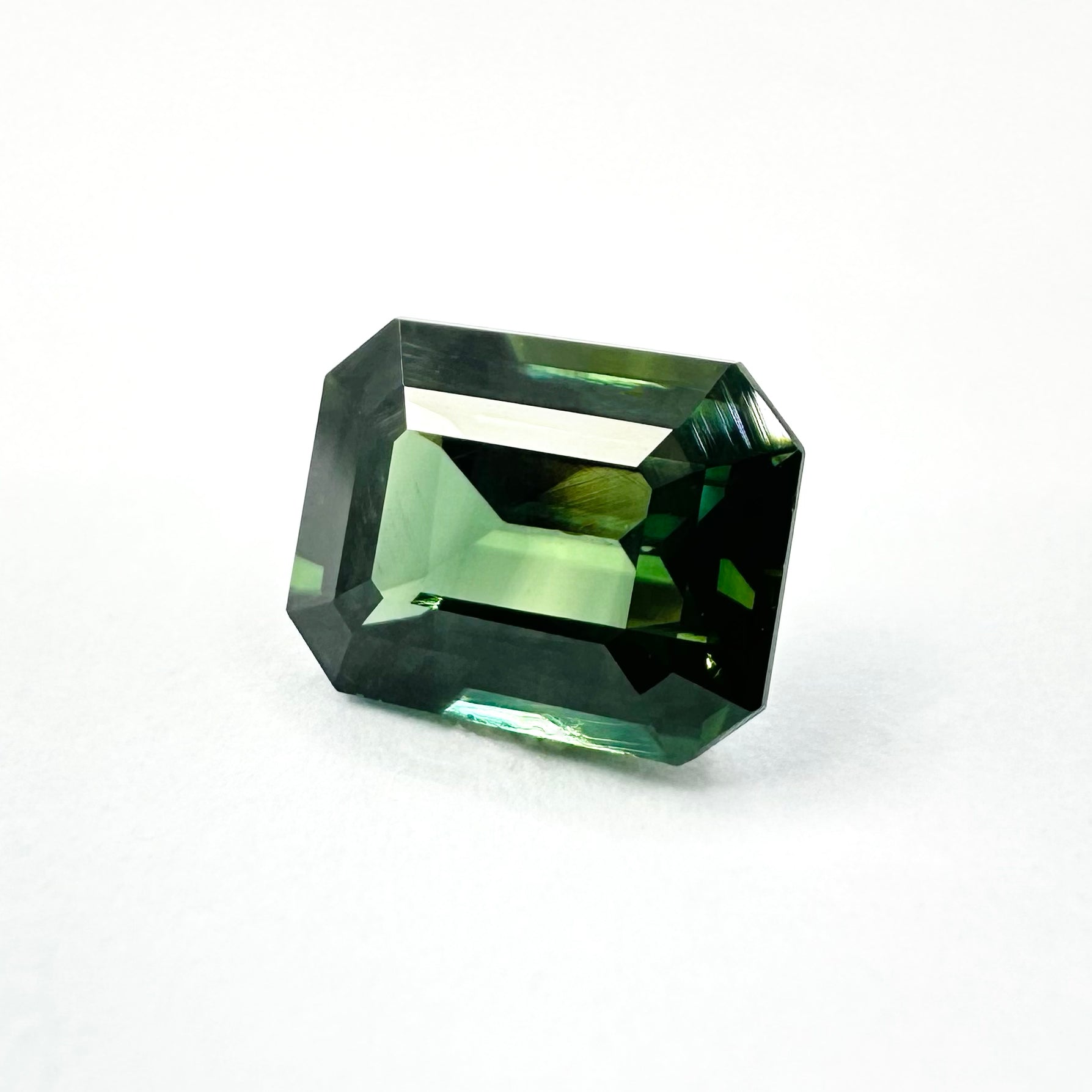 2.08cts 8x6.3mm Octagon Cut Faceted Green-Teal Sapphire