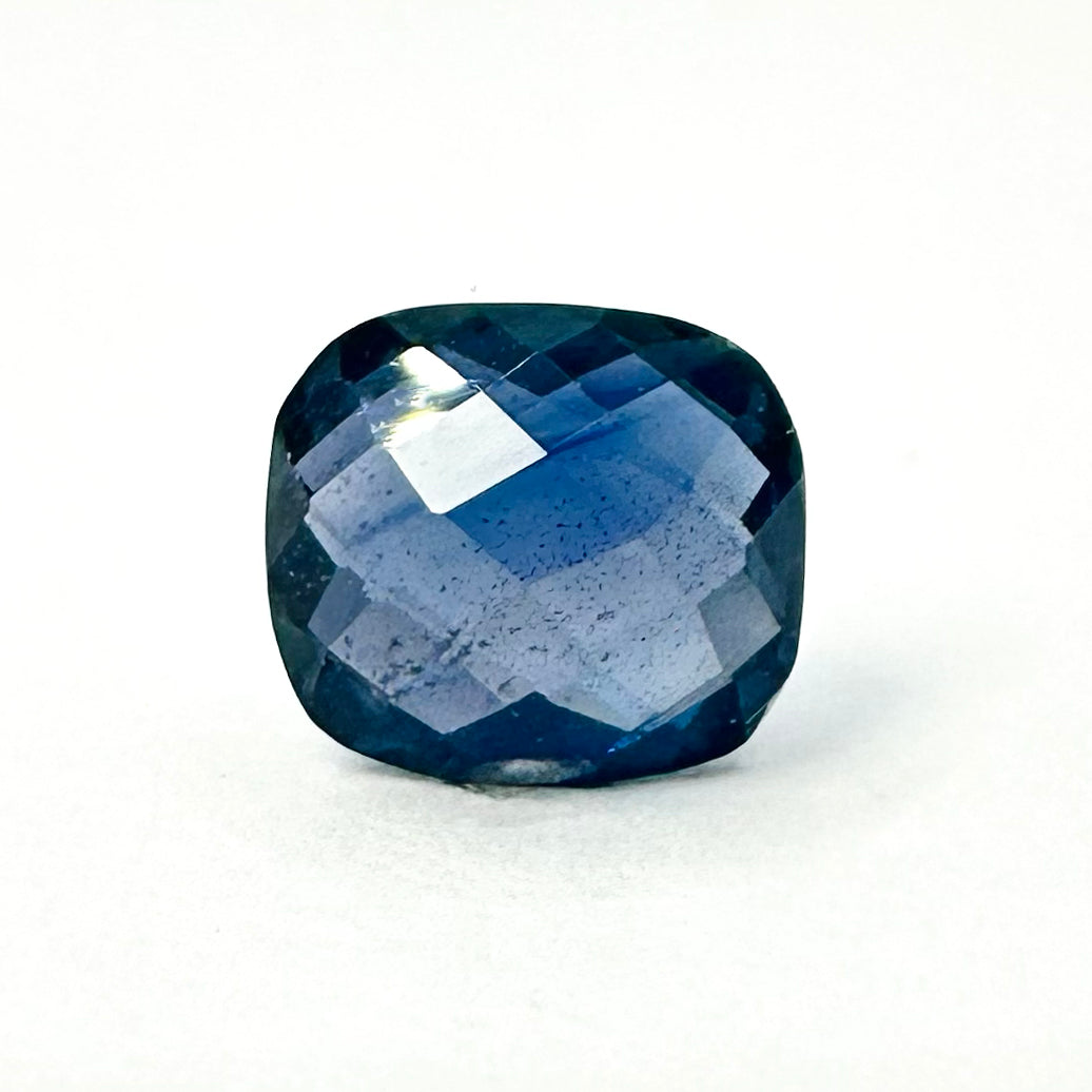 1.63cts 7.3x6.5mm Cushion Shaped Checkerboard Cut Blue Sapphire