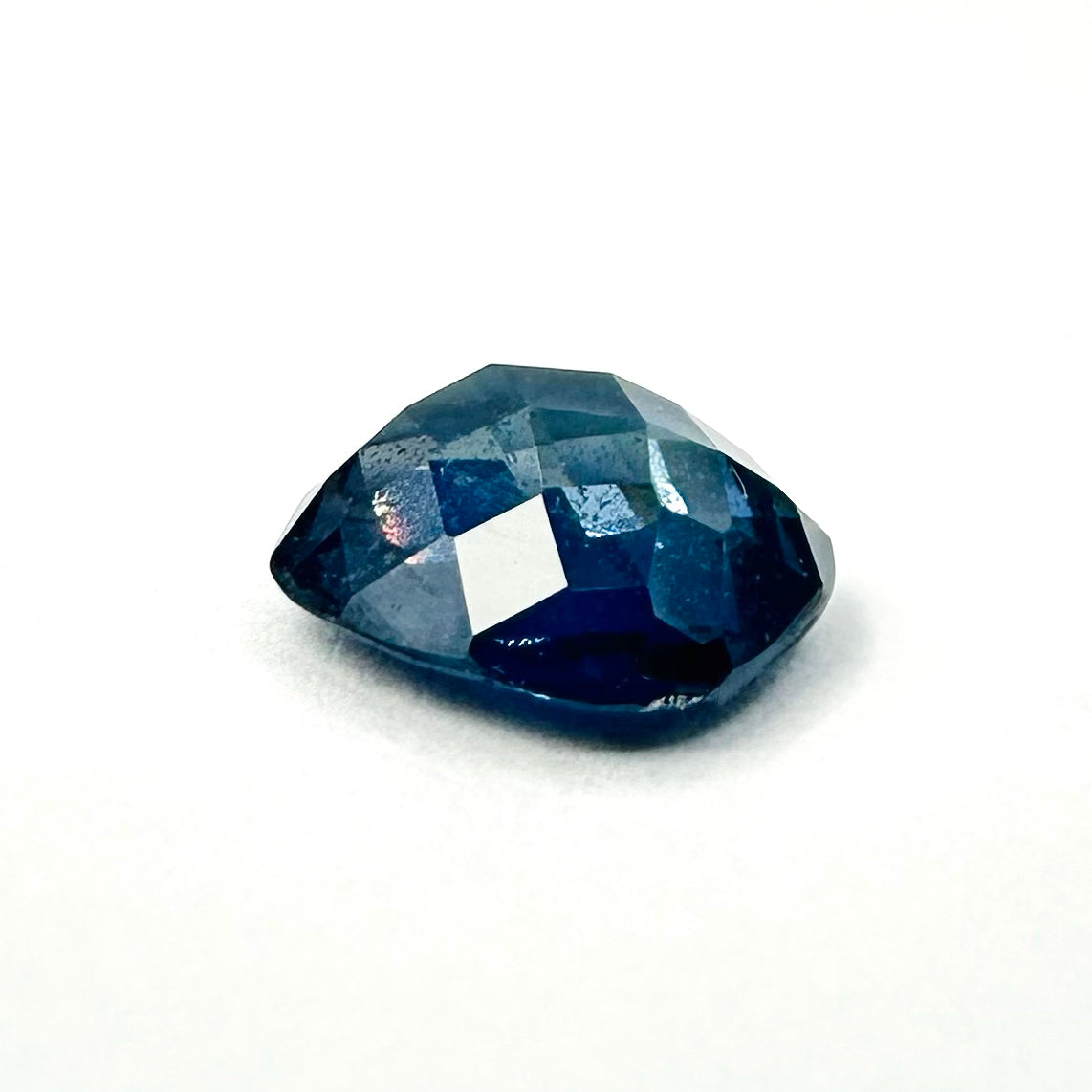 1.63cts 7.3x6.5mm Cushion Shaped Checkerboard Cut Blue Sapphire