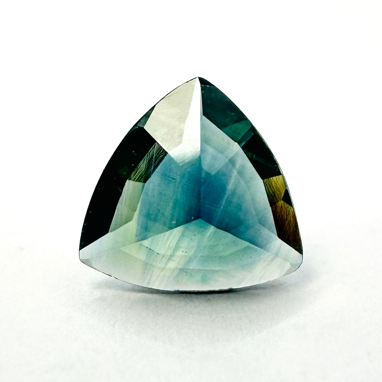 1.05cts 7.5x7.5mm Trillion Cut Teal Sapphire