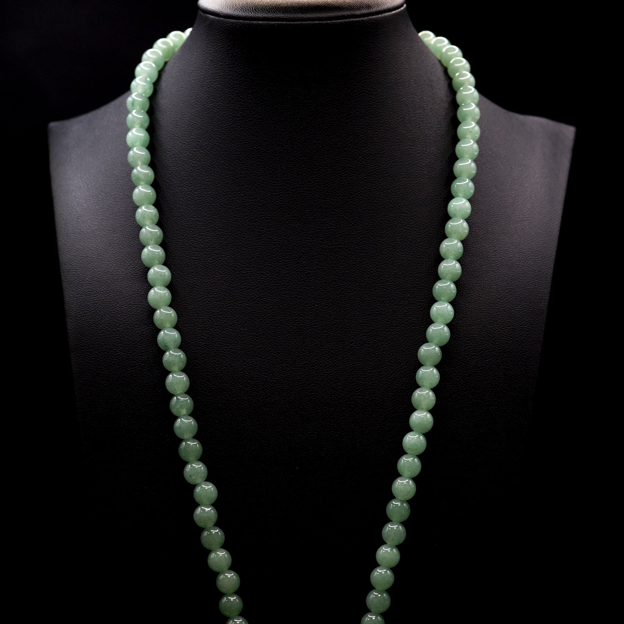 7mm Round Green Jade Bead Strings