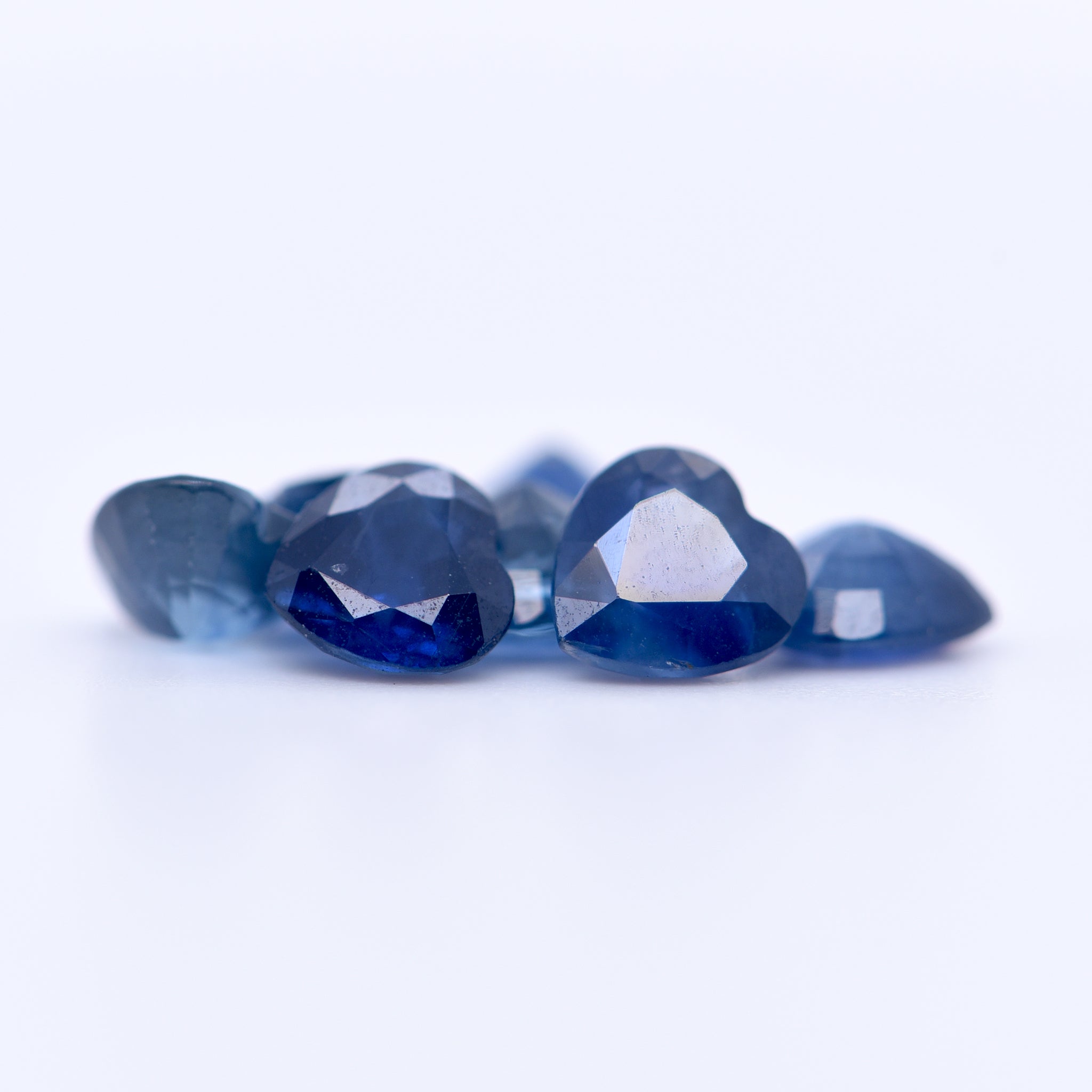 5x5 Heart Faceted Blue Sapphires