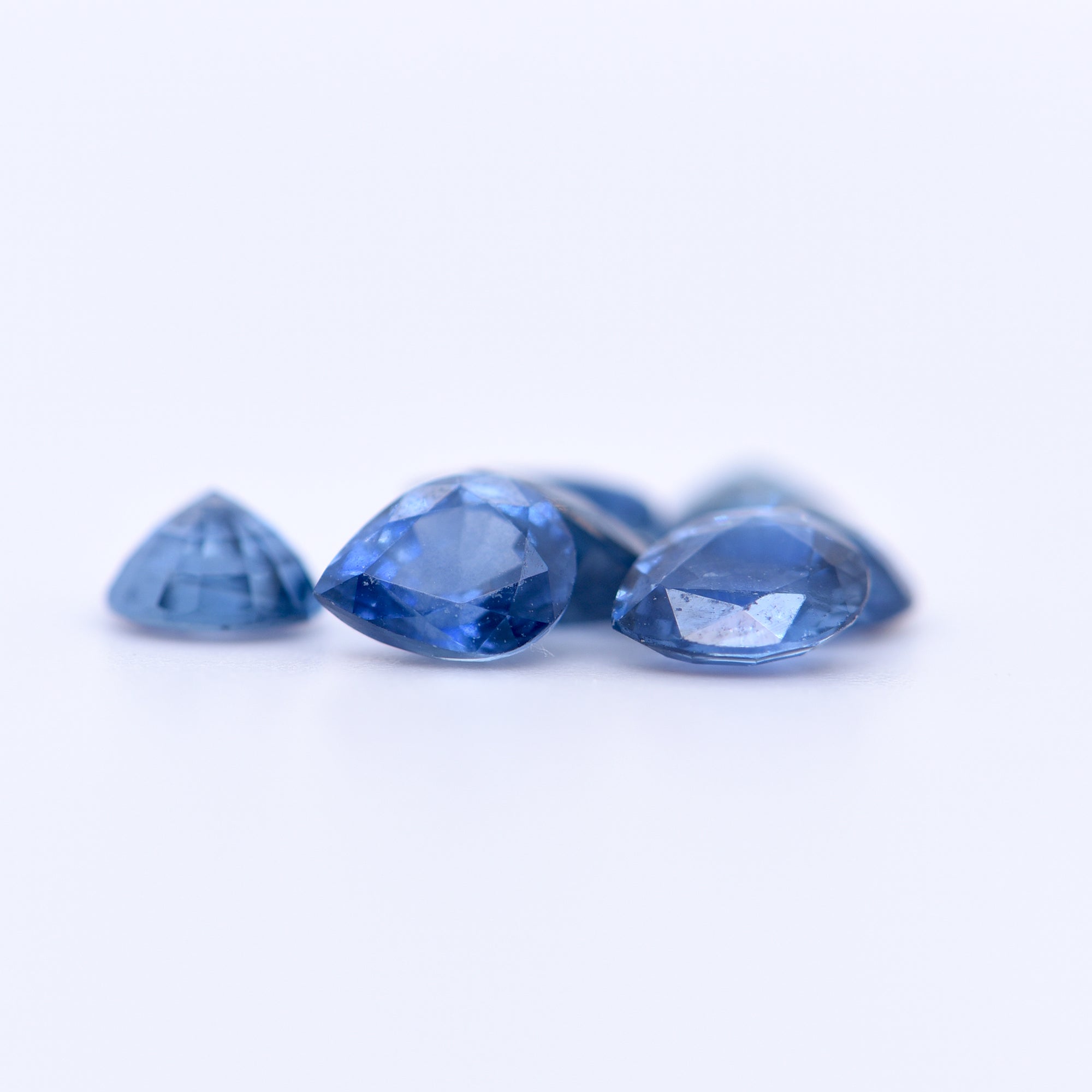 5x4 Pear Faceted Blue Sapphires