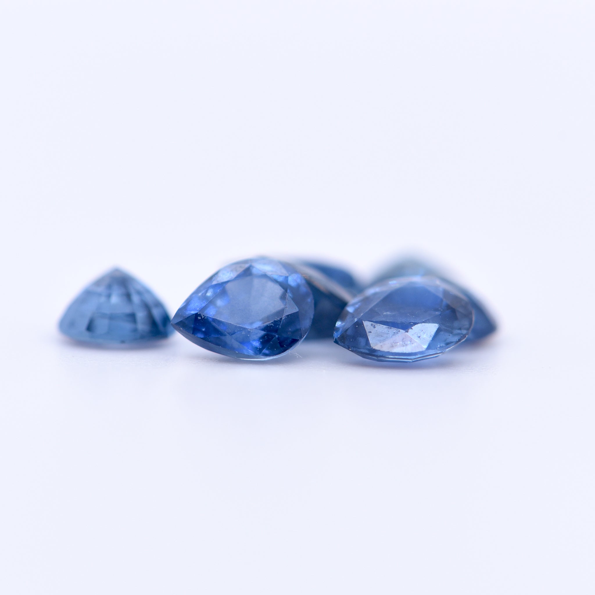 5x4 Pear Faceted Blue Sapphires