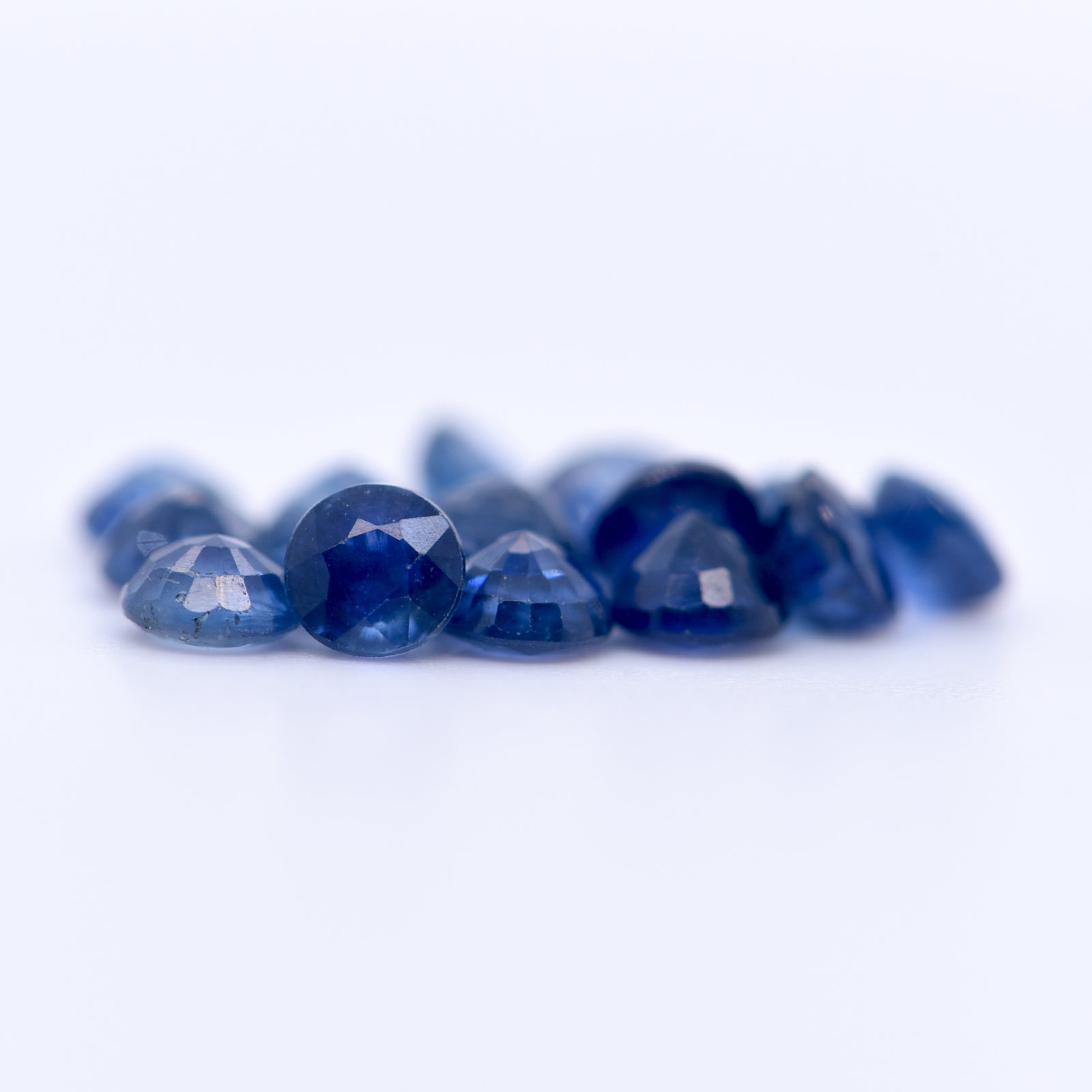 3.75mm Round Faceted Blue Sapphires