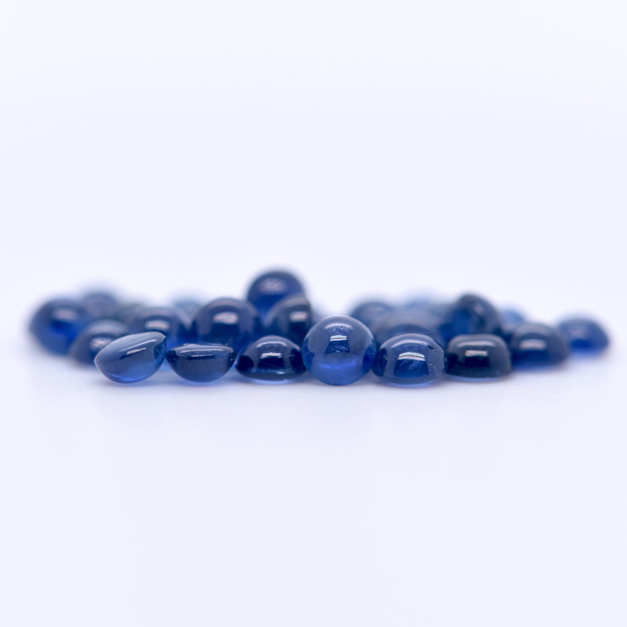 3mm Round Cabochon Blue Sapphires