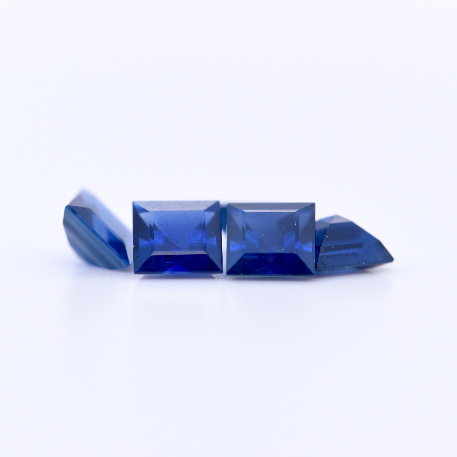 4.5x4.5 Square Step Cut Blue Sapphires