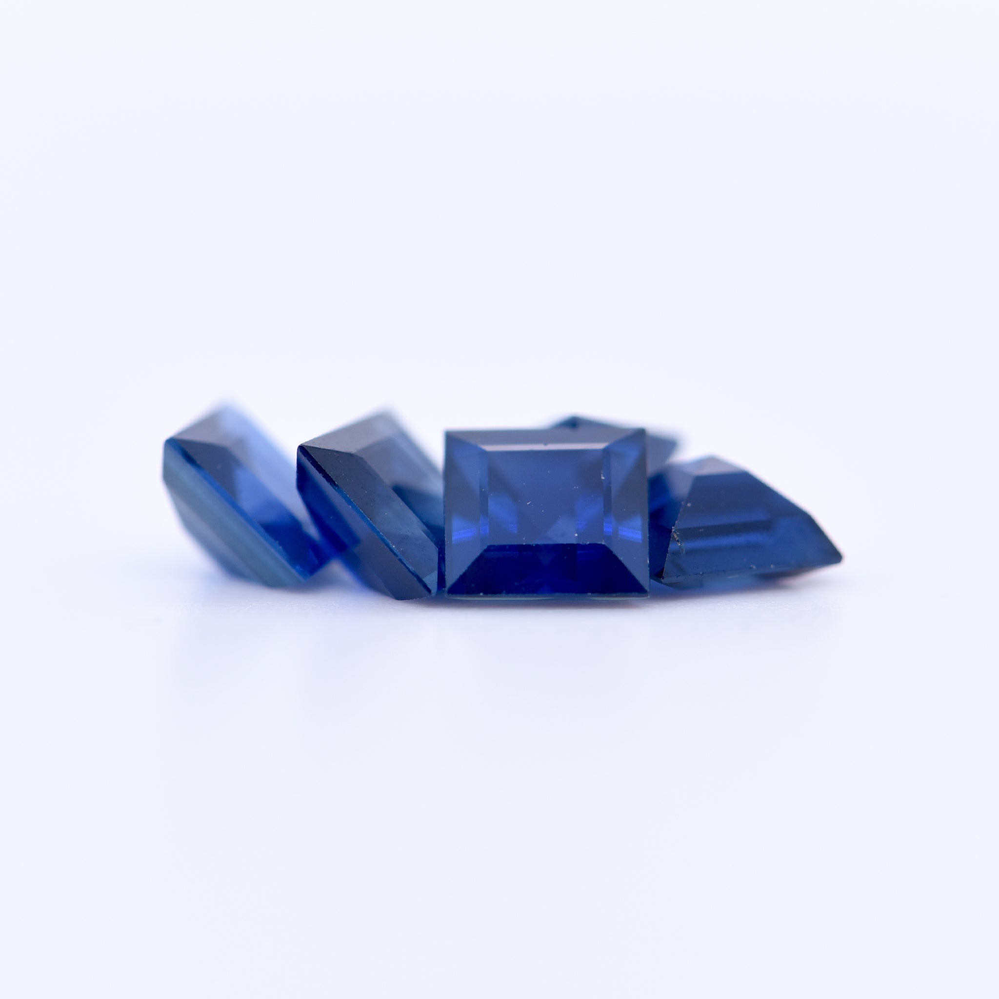 4.5x4.5 Square Step Cut Blue Sapphires