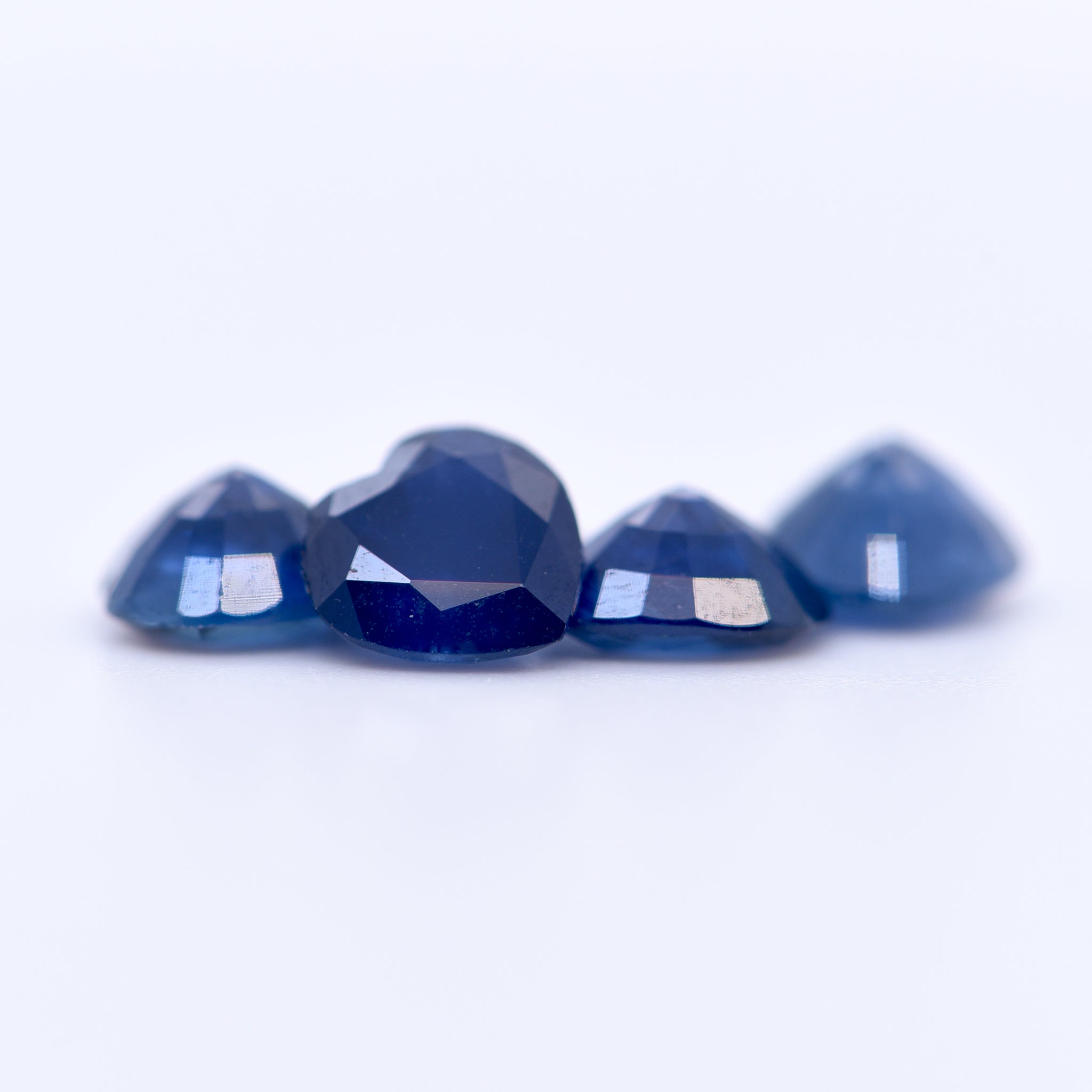 6x6 Heart Faceted Blue Sapphires