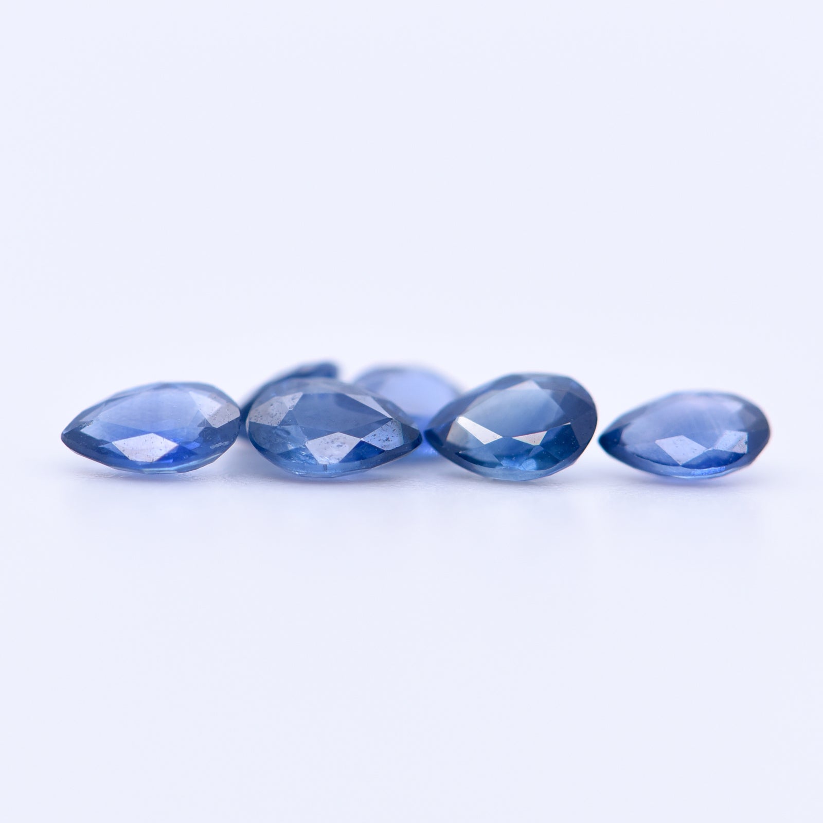 4x3 Pear Faceted Blue Sapphires