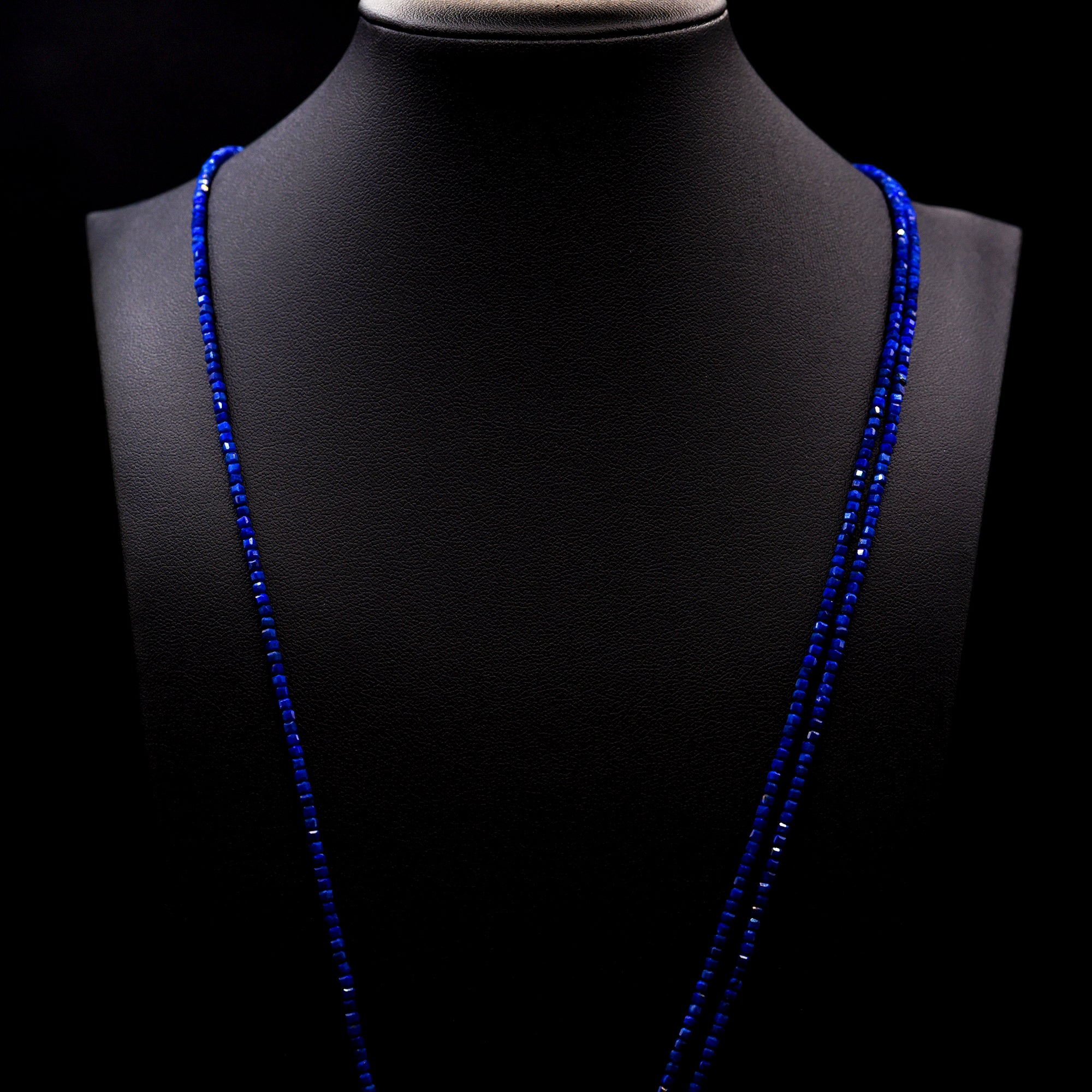2mm Faceted Square Blue Lapis Lazuli Bead Strings