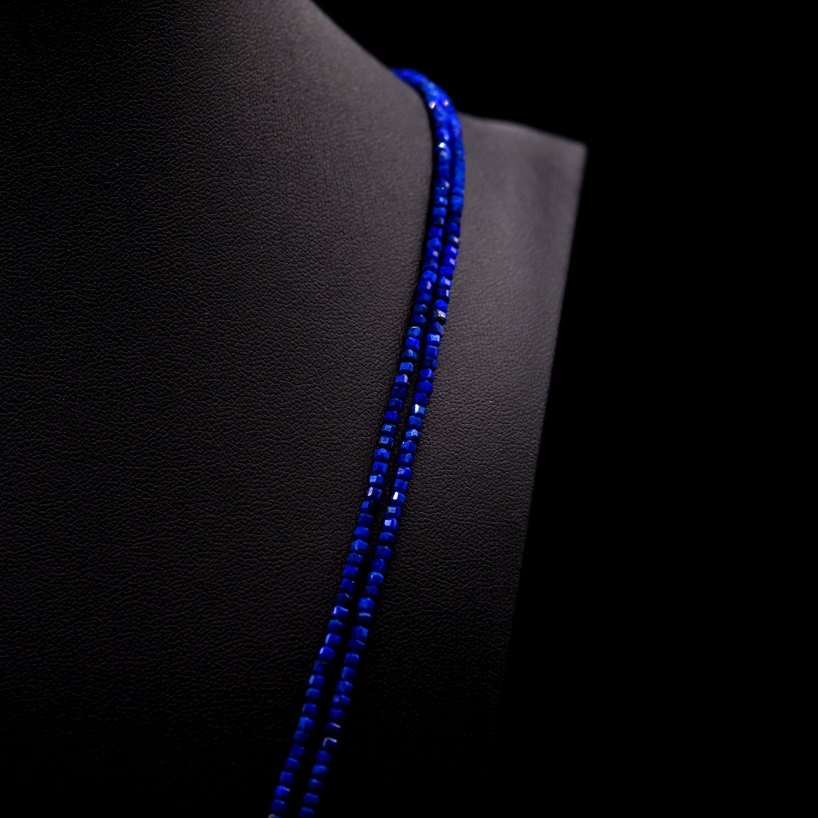 2mm Faceted Square Blue Lapis Lazuli Bead Strings