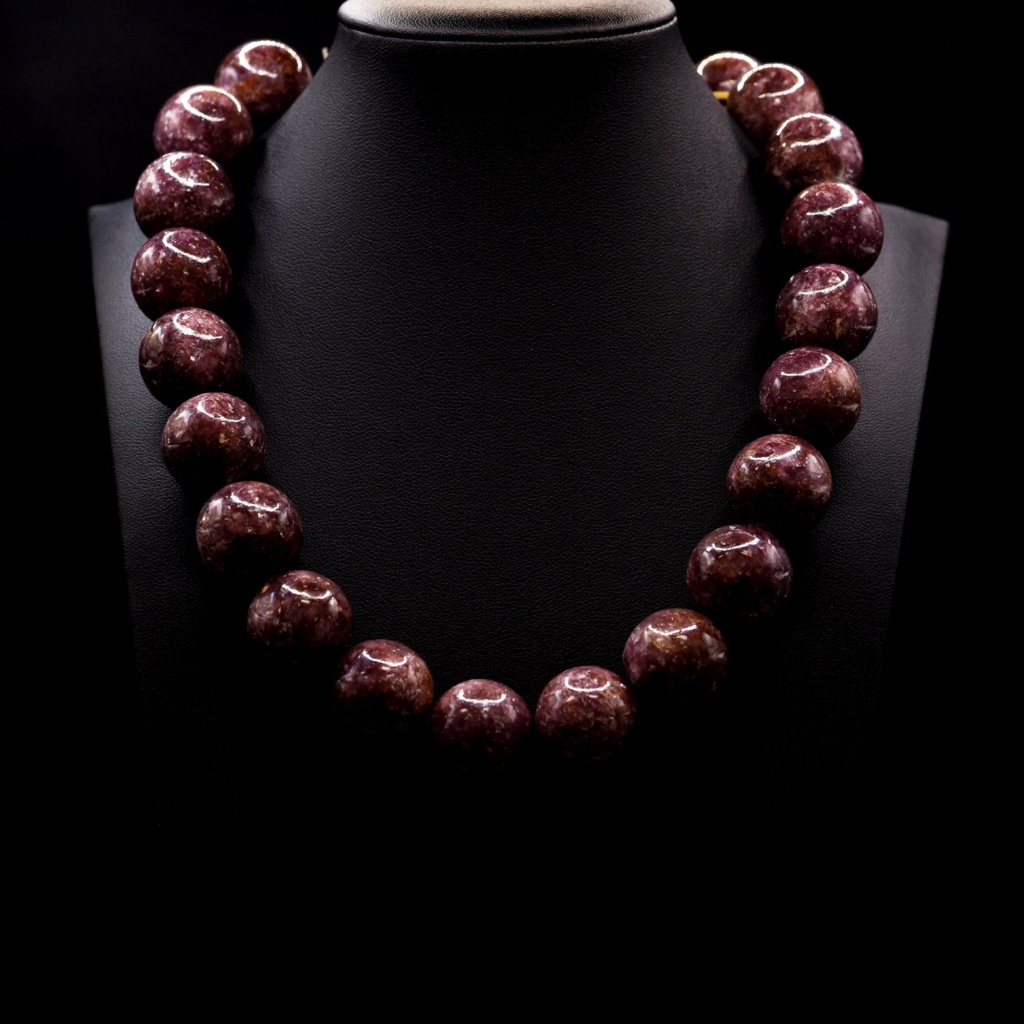20mm Round Purple Lepidolite Bead Strings
