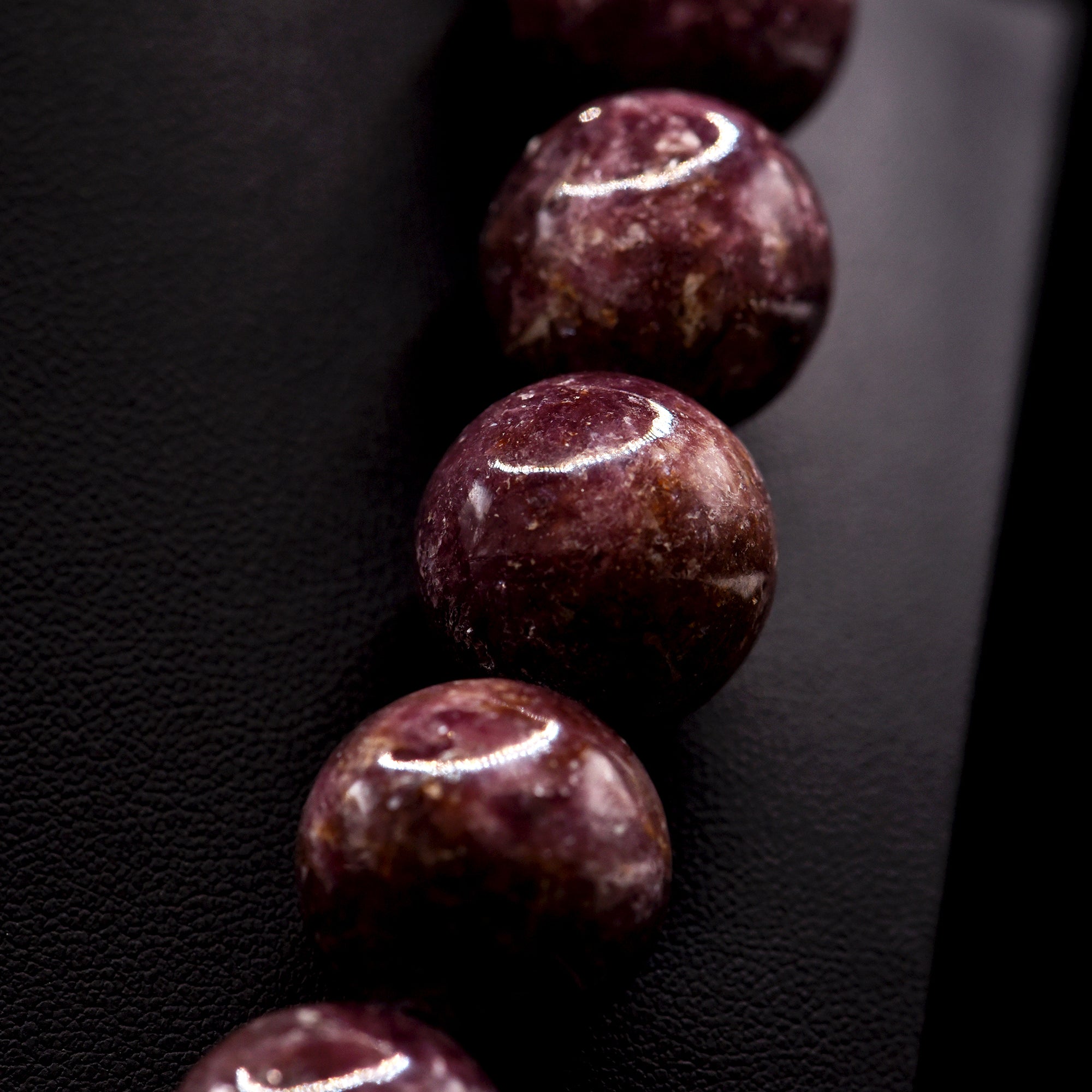 20mm Round Purple Lepidolite Bead Strings