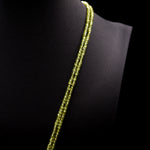 2.5mm Faceted Square Green Peridot Bead Strings