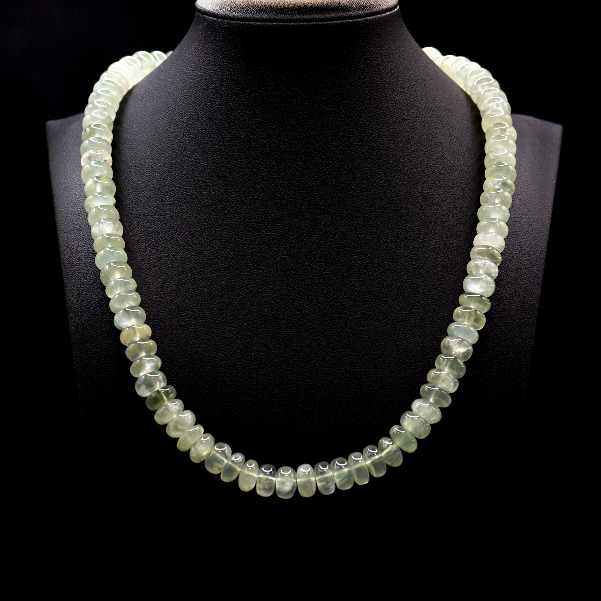 10mm Button Green Prehnite Bead Strings