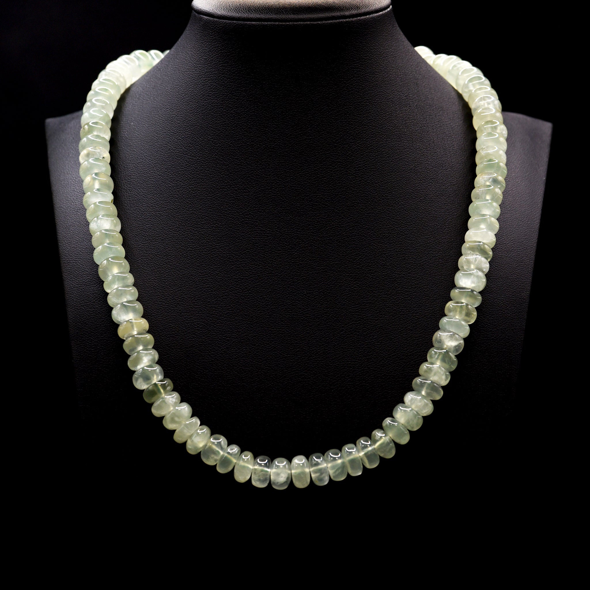 10mm Button Green Prehnite Bead Strings