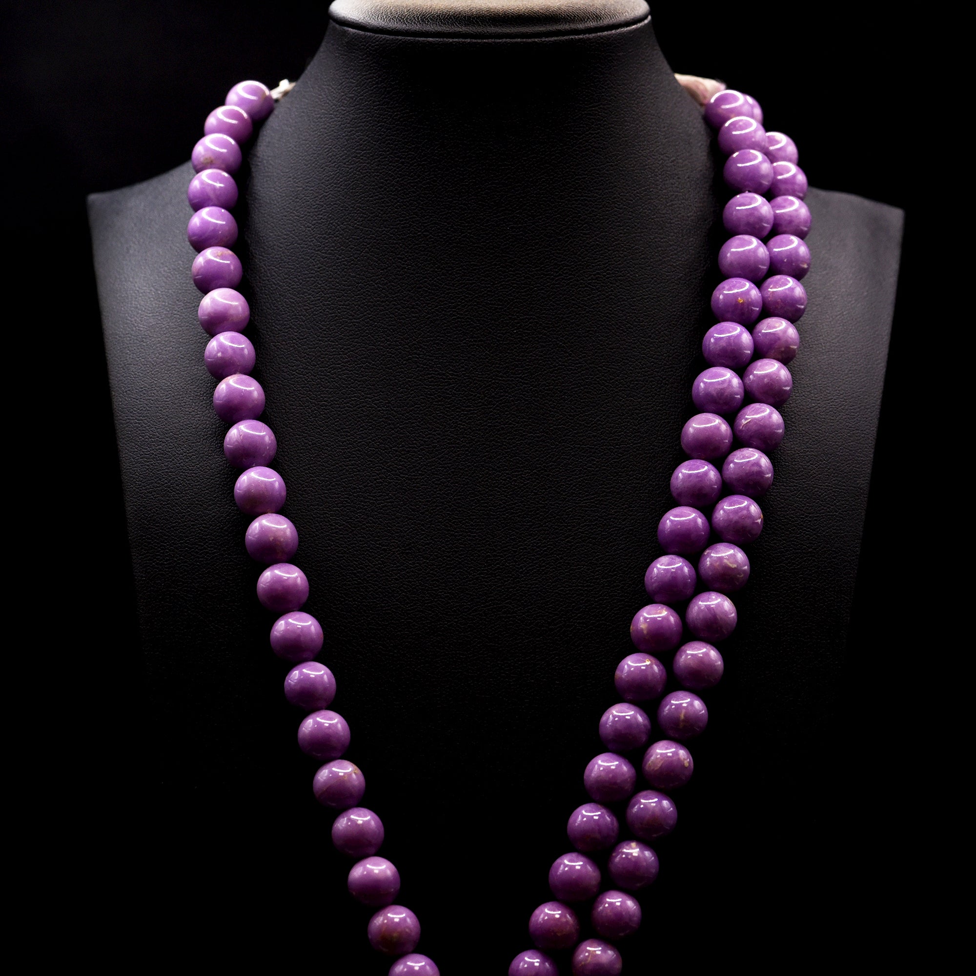 10mm Round Purple Phosphosiderite Bead Strings