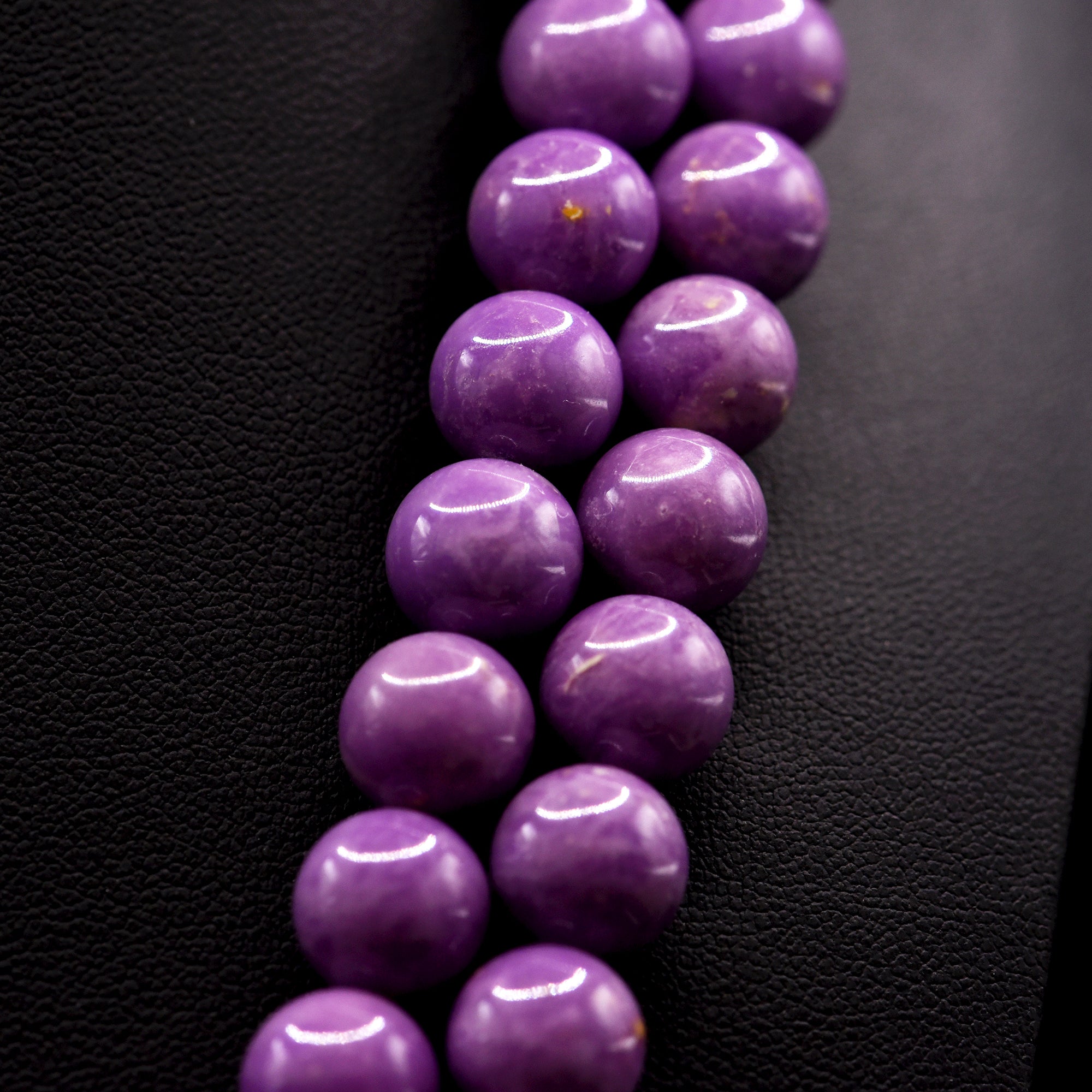 10mm Round Purple Phosphosiderite Bead Strings