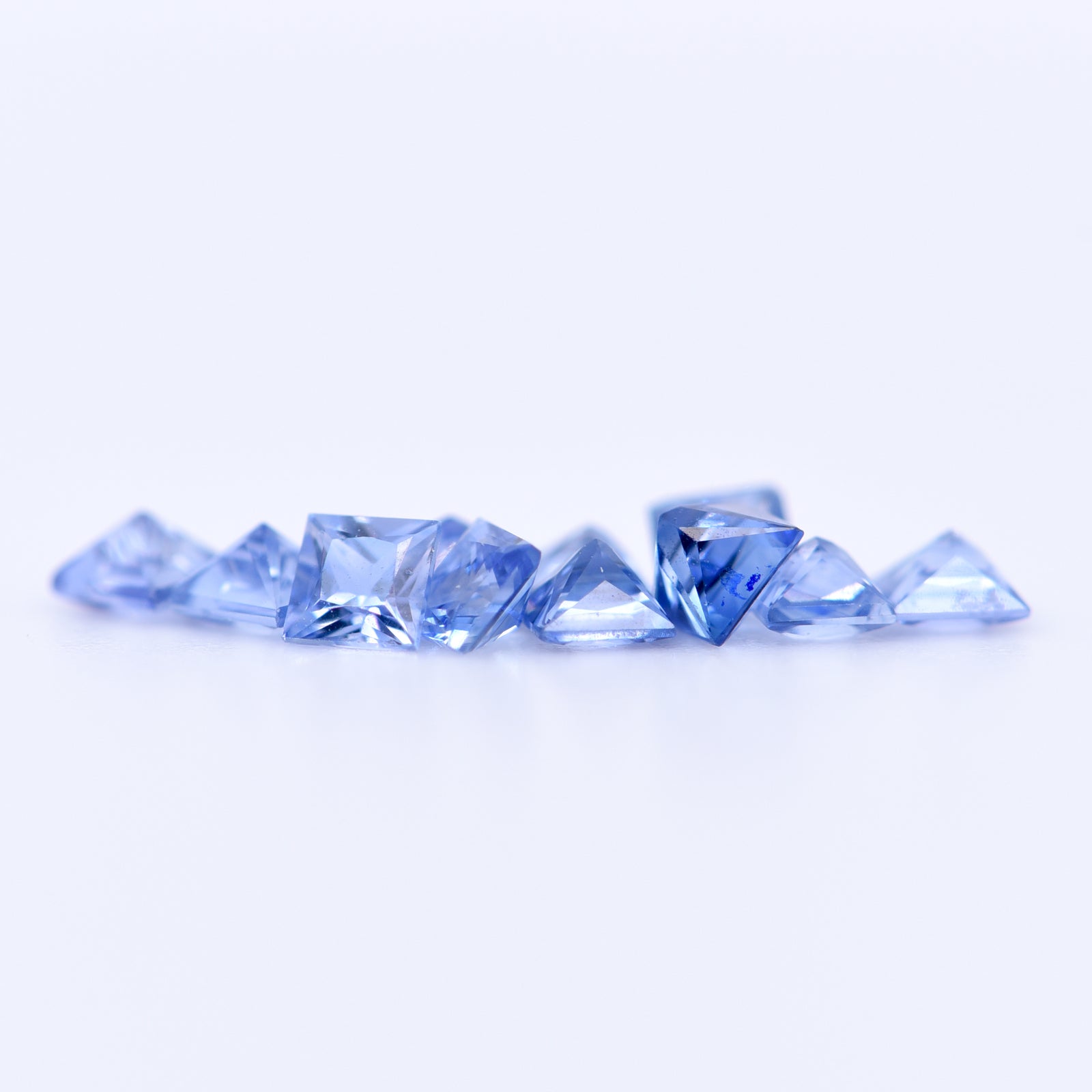 2.5x2.5 Square Princess Cut Blue Sapphires