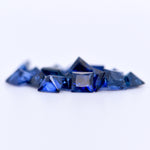 3.5x3.5 Square Princess Cut Blue Sapphires