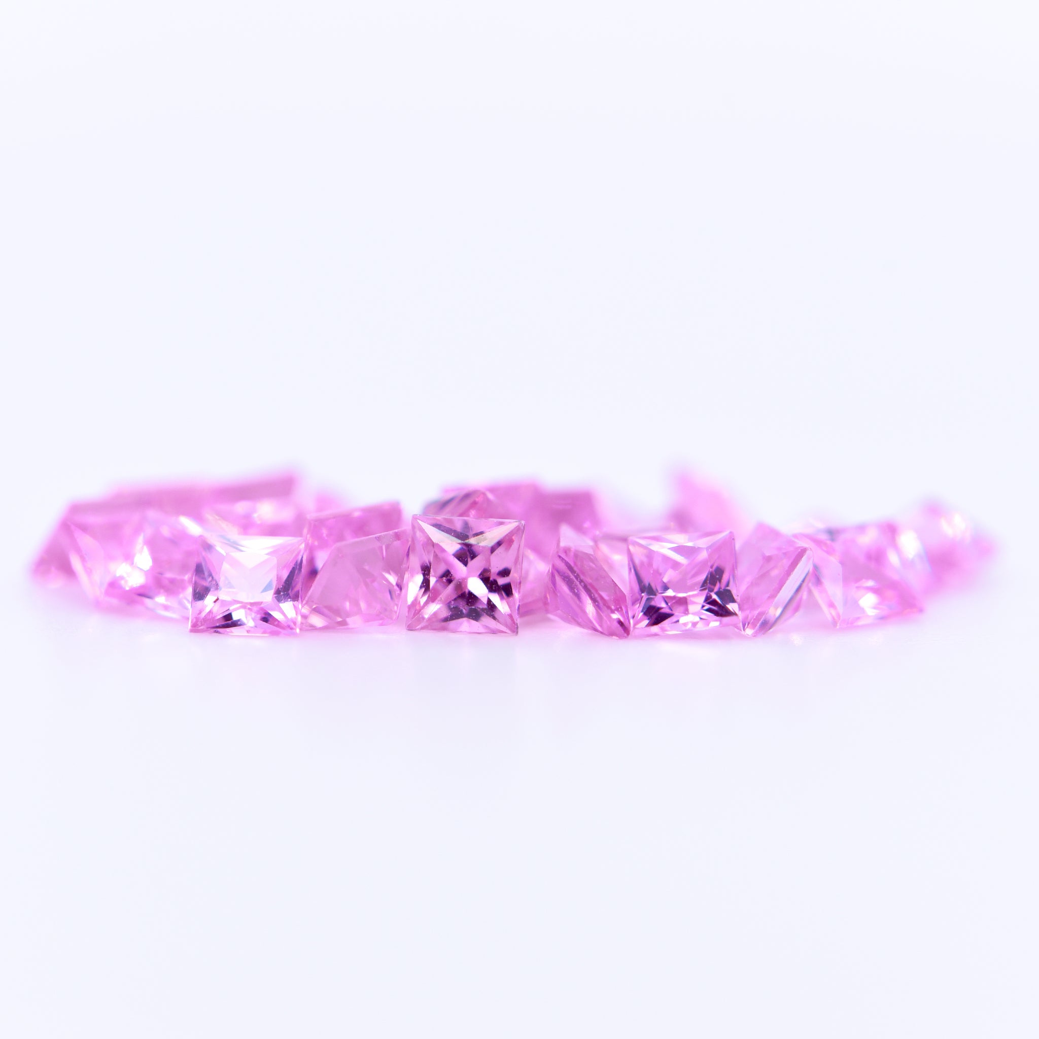 2.75x2.75 Square Princess Cut Pink Sapphires